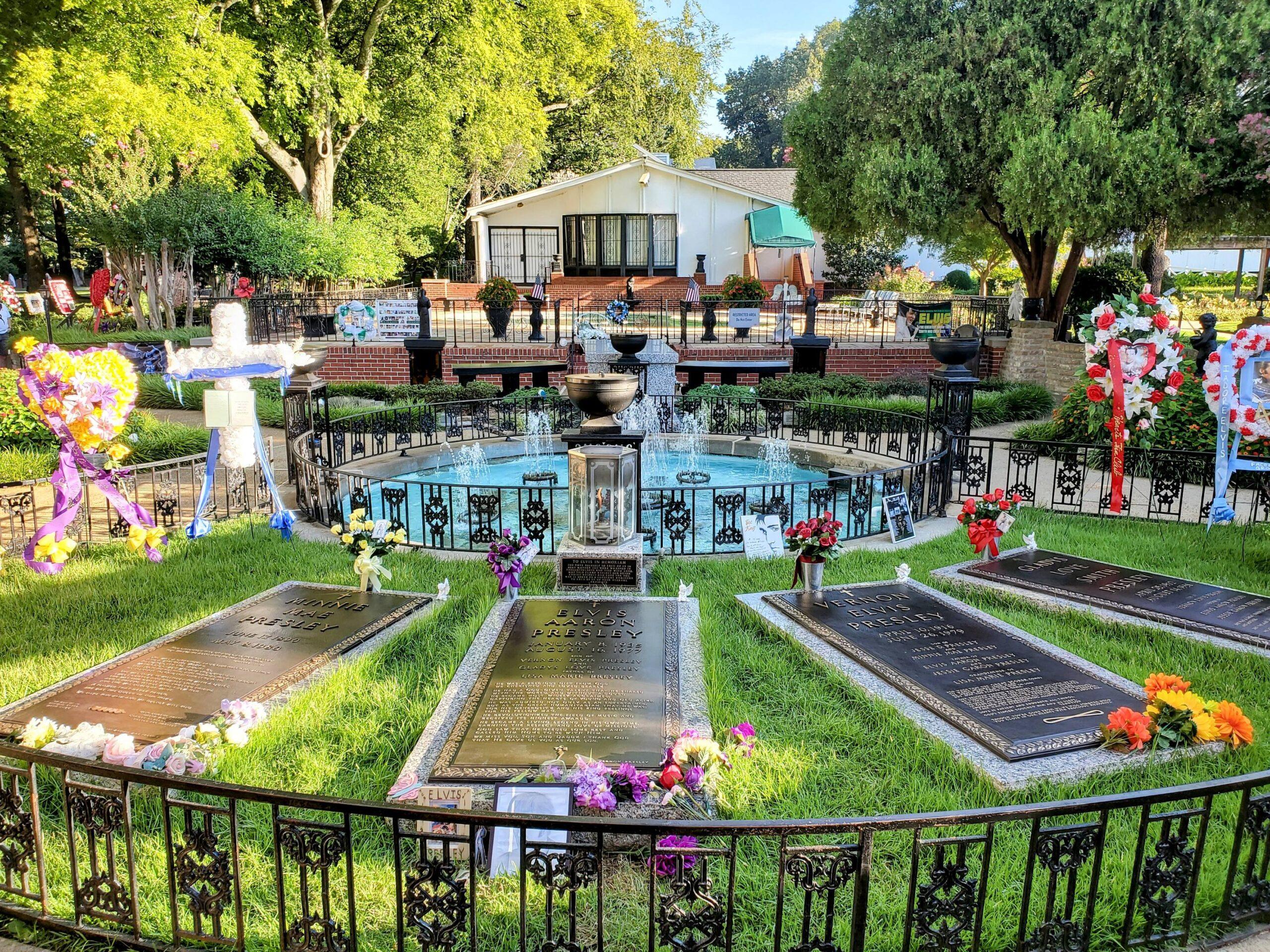 Elvis Presley home and grave site at his Graceland location in Memphis