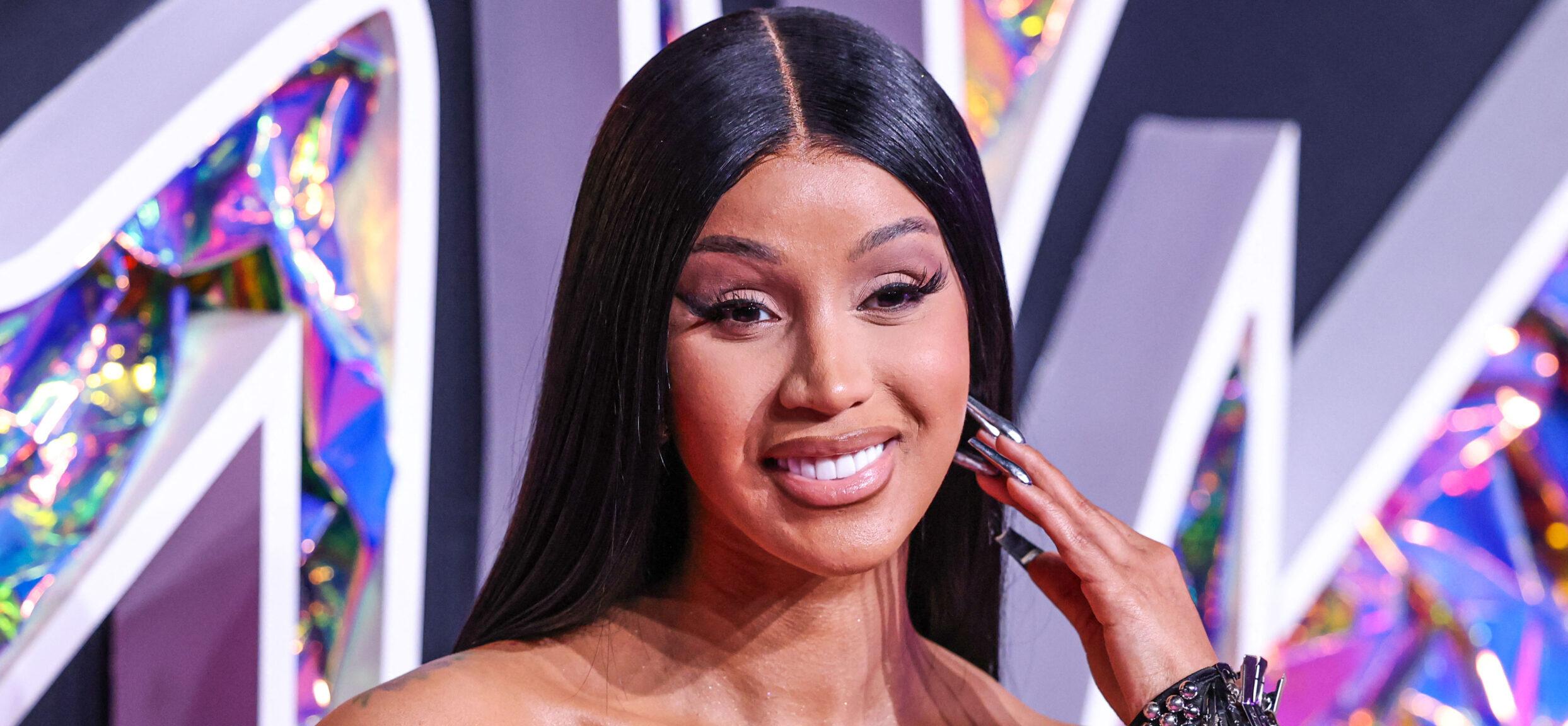 NEWARK, NEW JERSEY, USA - SEPTEMBER 12: American rapper Cardi B (Belcalis Marlenis Almanzar Cephus) wearing a Dilara Findikoglu dress arrives at the 2023 MTV Video Music Awards held at the Prudential Center on September 12, 2023 in Newark, New Jersey, United States. 13 Sep 2023 Pictured: Cardi B. Photo credit: Xavier Collin/Image Press Agency/MEGA TheMegaAgency.com +1 888 505 6342 (Mega Agency TagID: MEGA1032160_023.jpg) [Photo via Mega Agency]