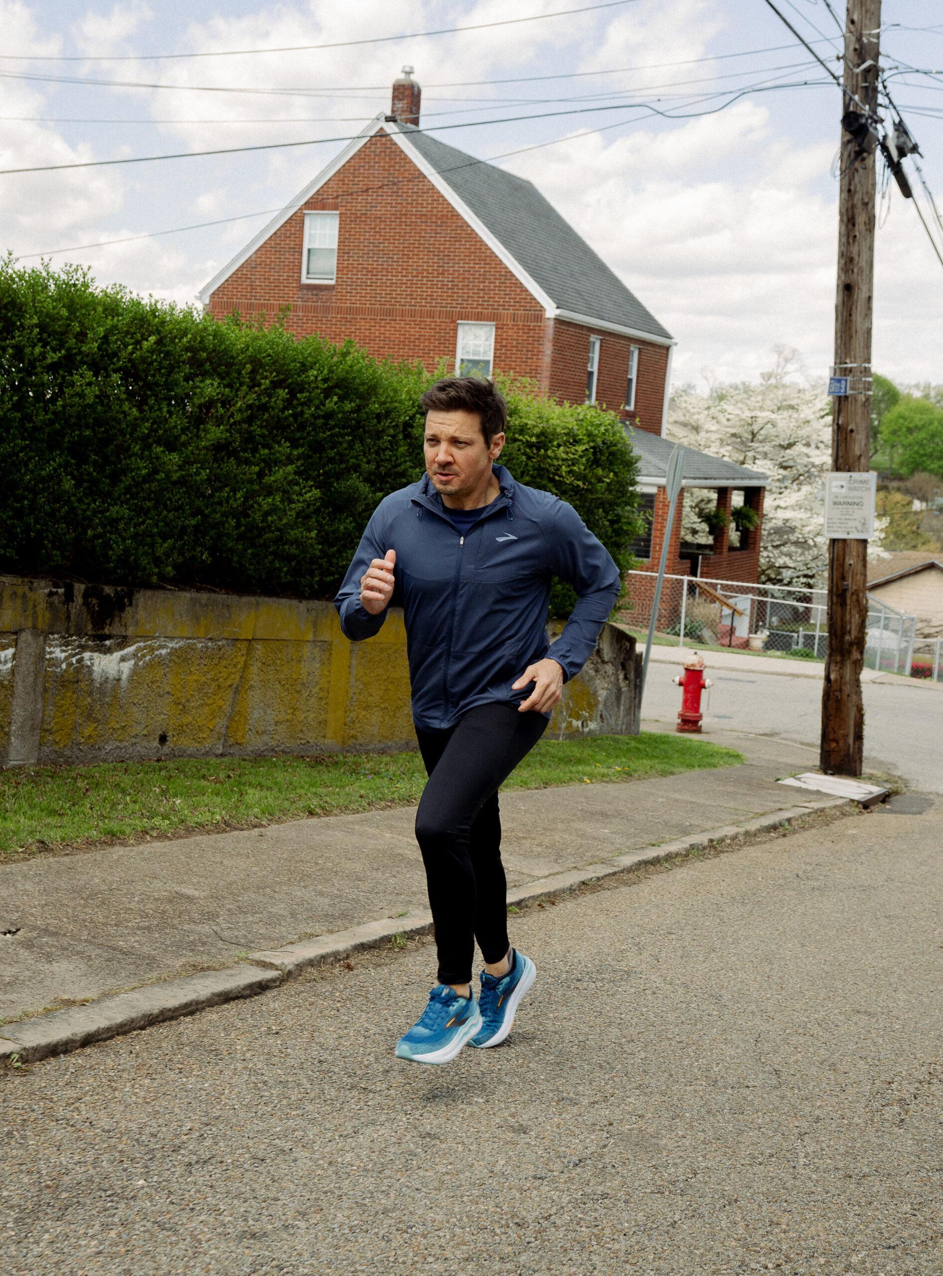 Jeremy Renner at new Brooks Running campaign