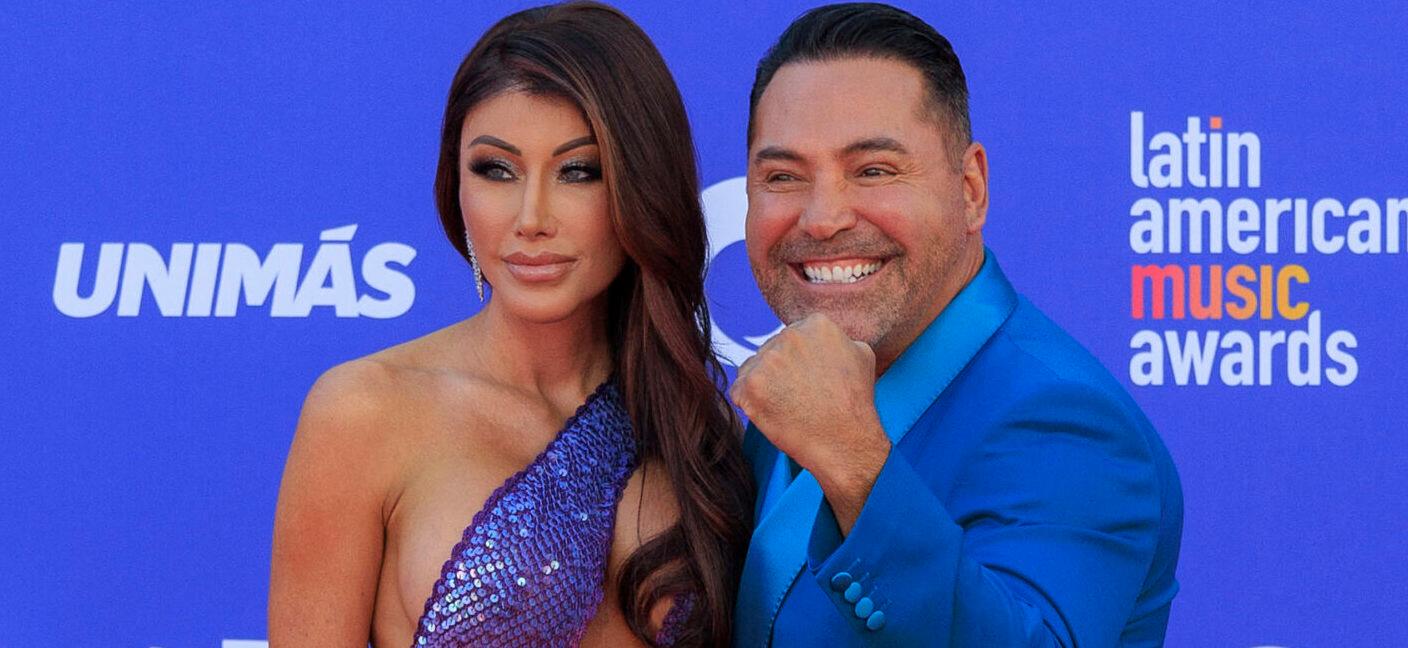 Oscar De La Hoya and Holly Sonders attends the 2023 Latin American Music Awards