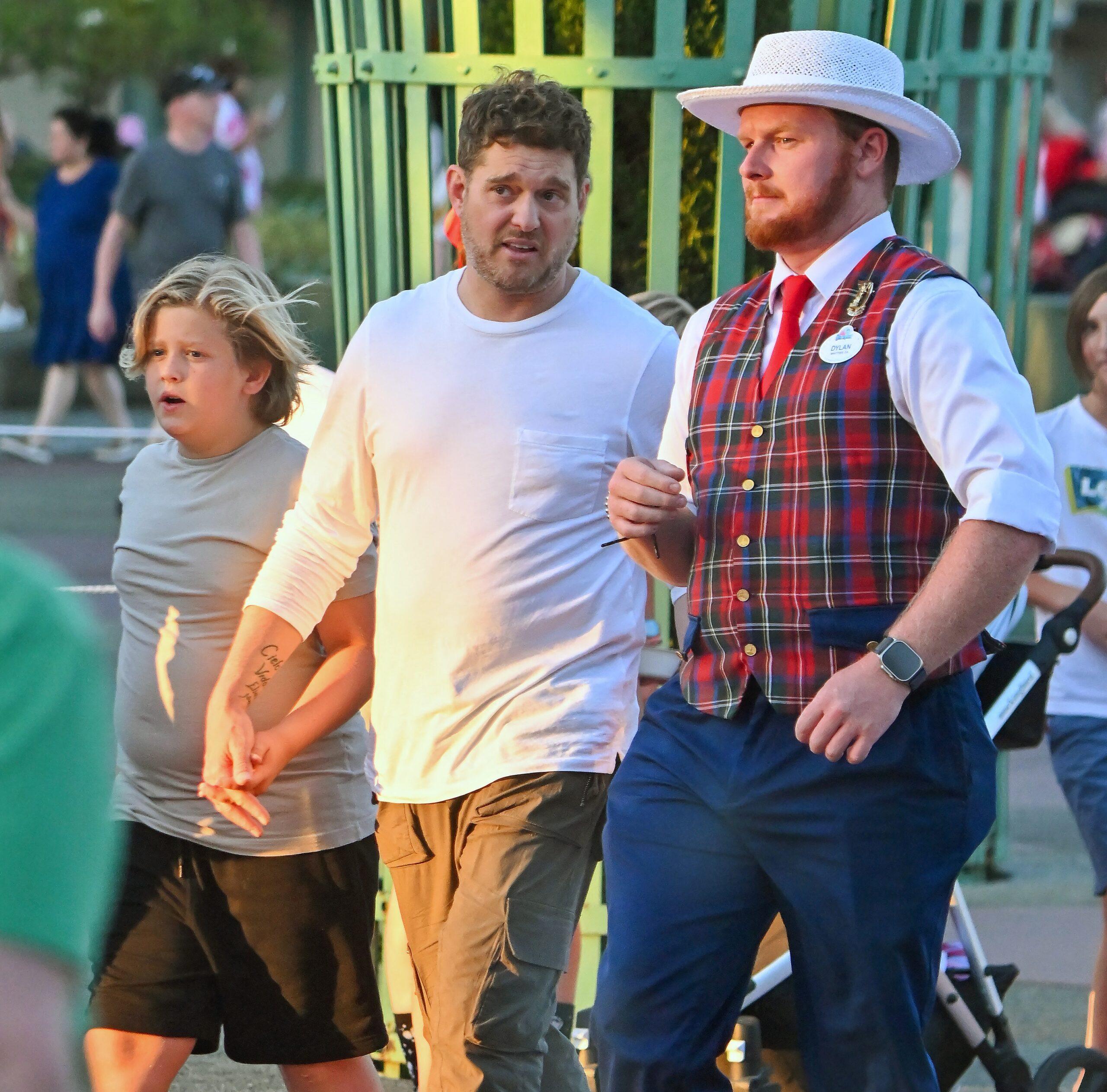 Michael Bublé has a fun day out at Disneyland with his family