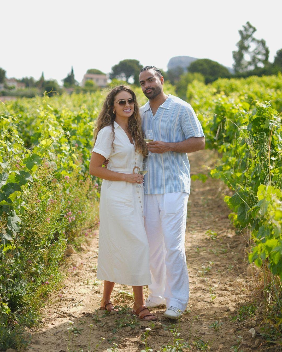 Susie Evans and Justin Glaze at a winery