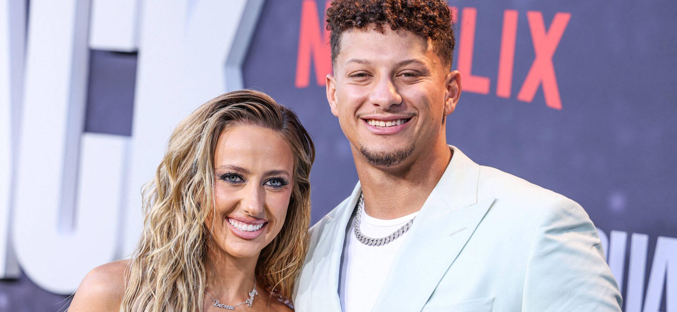 Brittany Mahomes and Patrick Mahomes at Los Angeles Premiere Of Netflix's 'Quarterback' Season 1