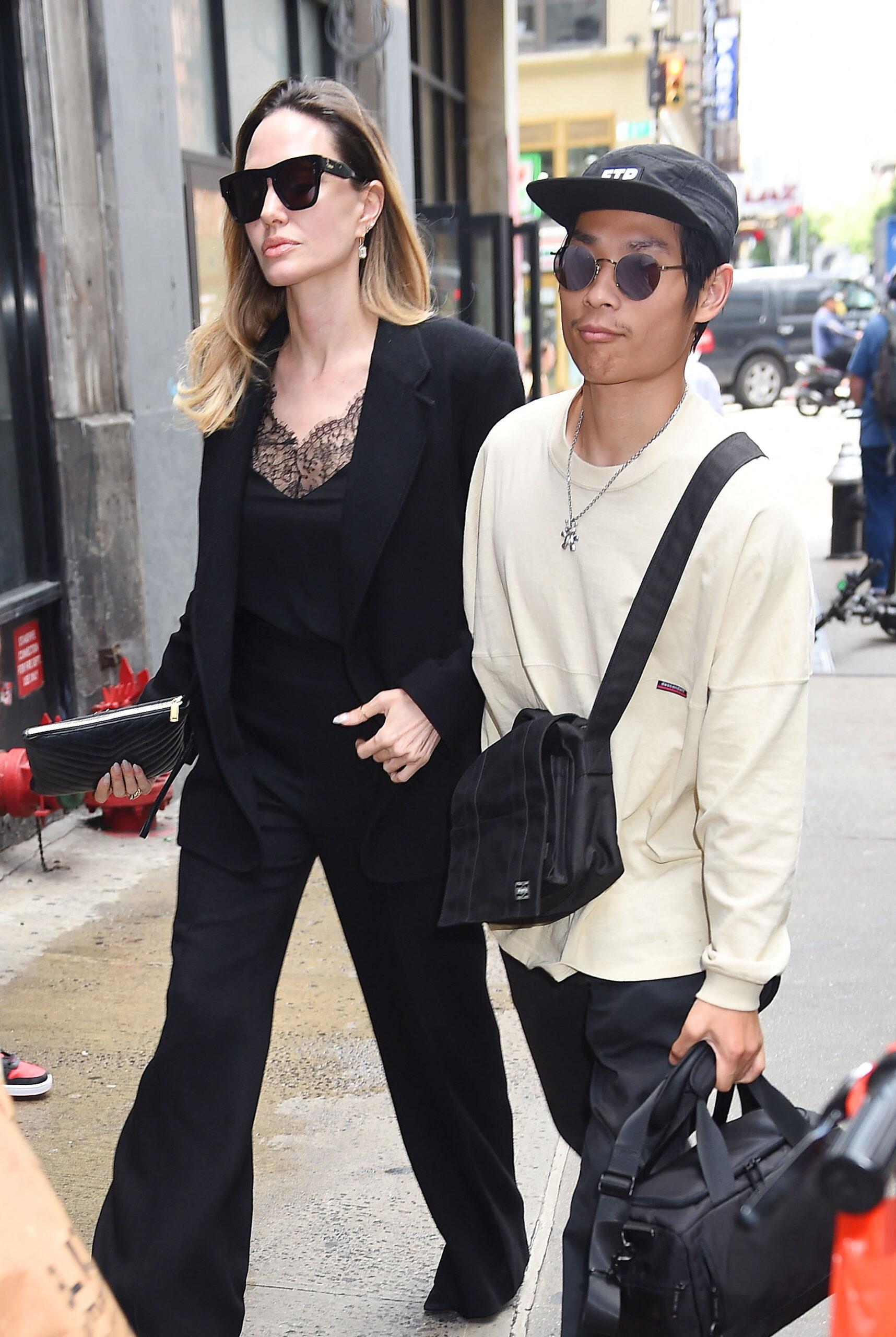 Angelina Jolie and son Pax are seen out and about