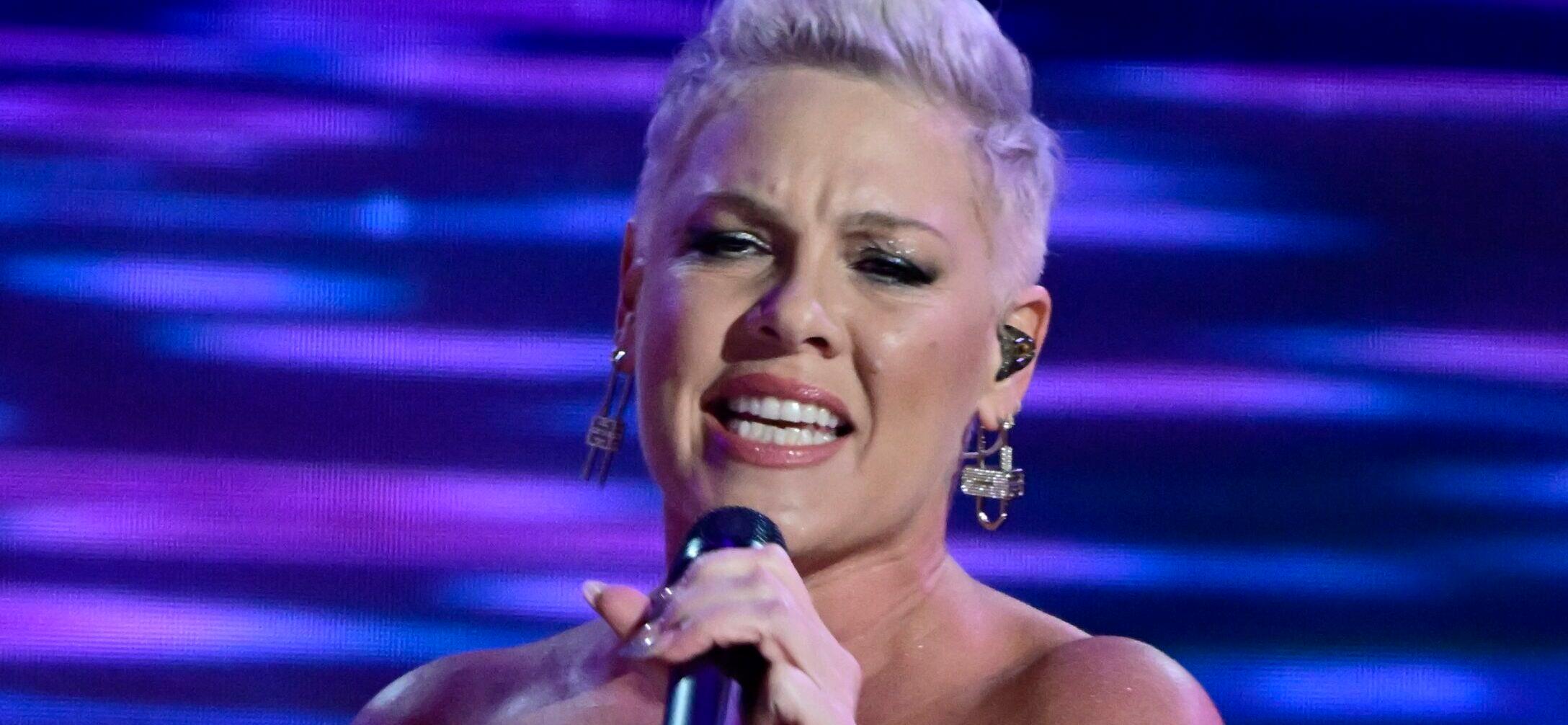 Pink singing at 2024 Democratic National Convention