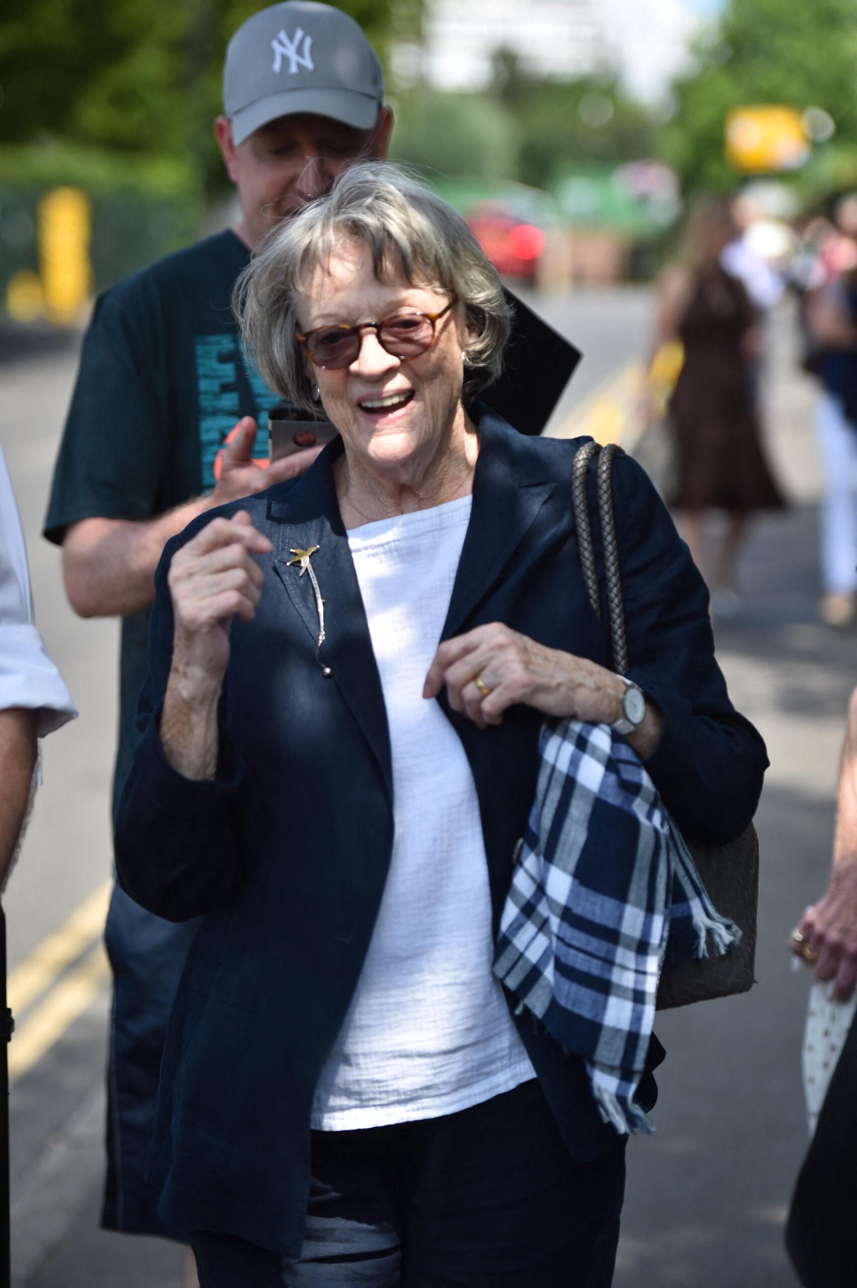 Maggie Smith nas chegadas do tênis em Wimbledon, dia 10