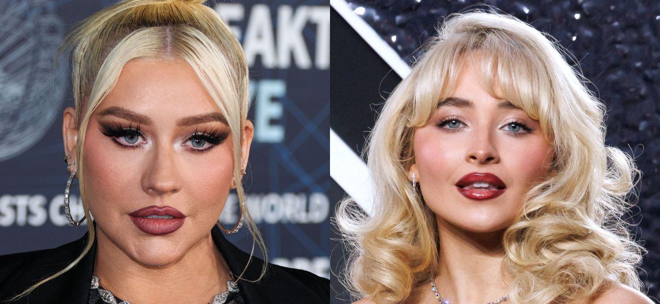 Christina Aguilera (left) Sabrina Carpenter (right)