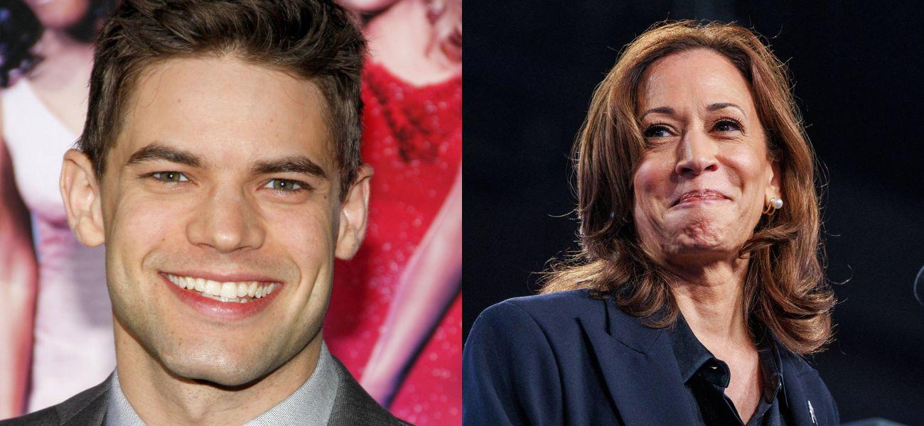 Jeremy Jordan (left) Kamala Harris (right)