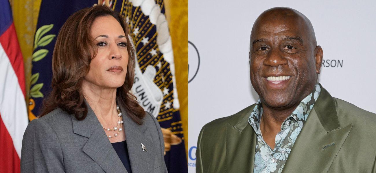 Kamala Harris (left) Magic Johnson (right)