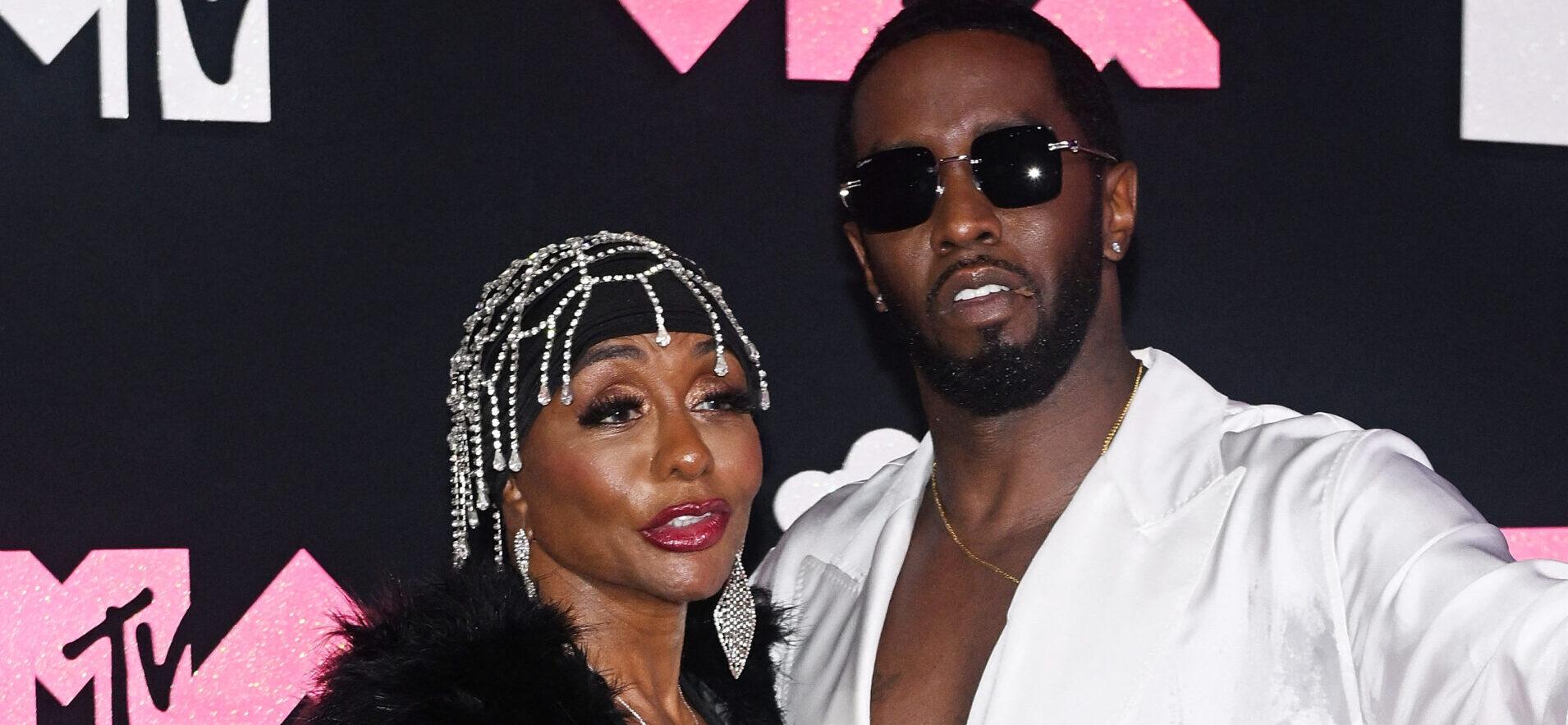 Diddy and his mom Janice Combs at the 2023 Video Music Awards