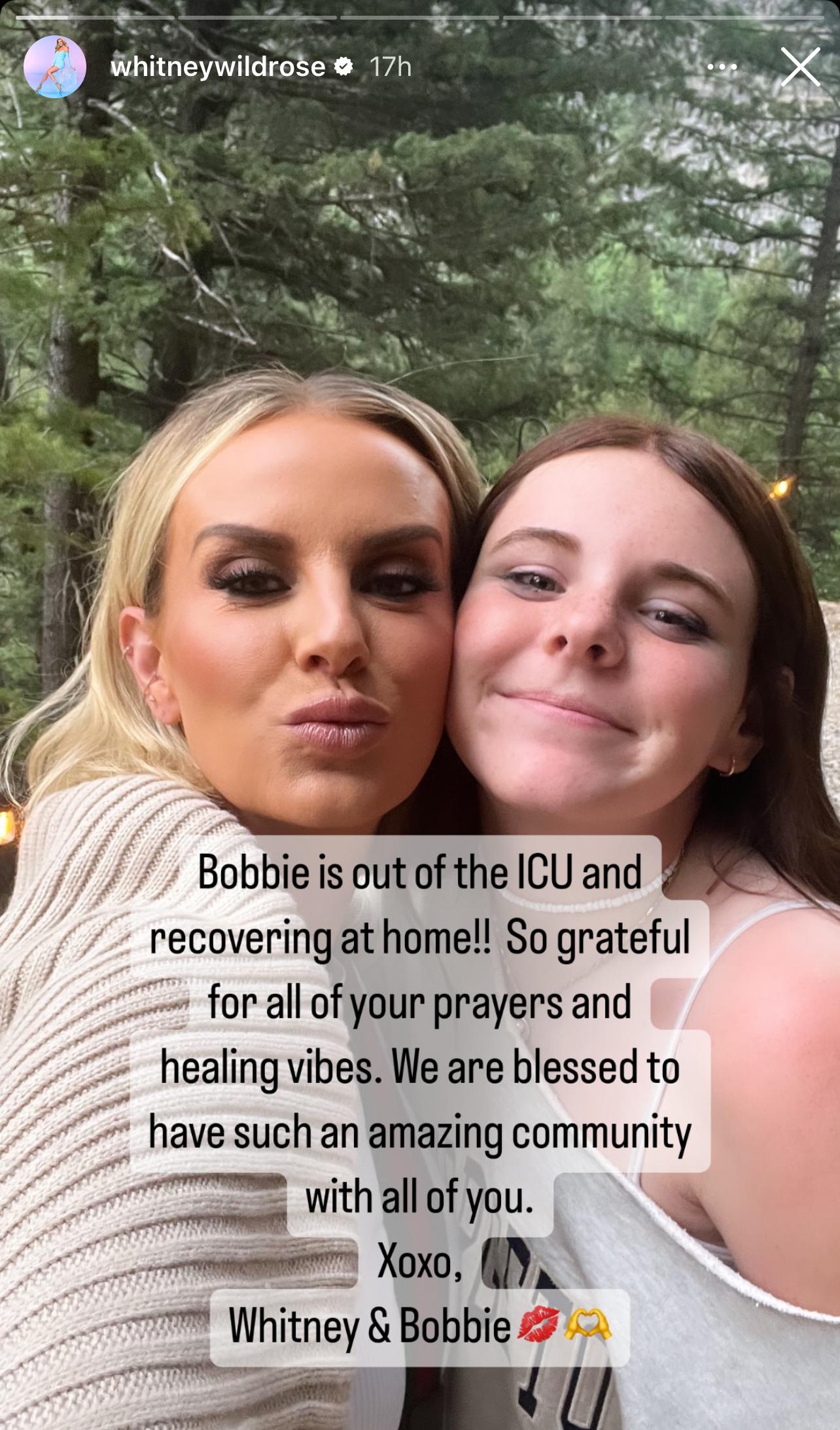 Whitney Rose's daughter returns home from the ICU