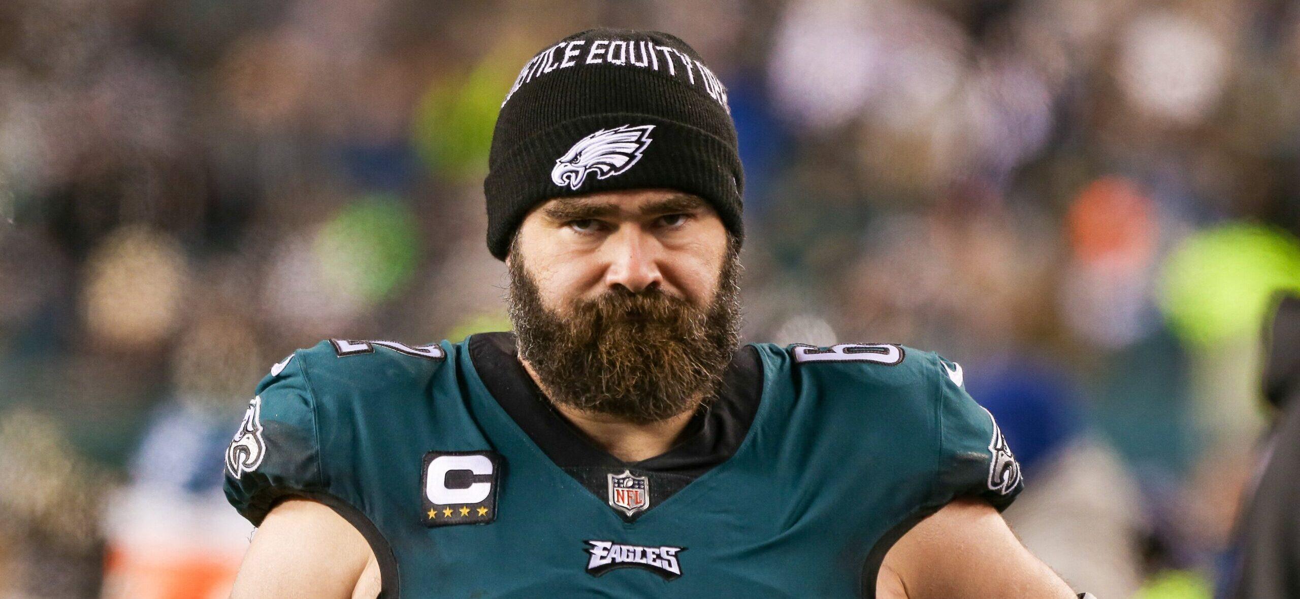 Jason Kelce on the field in 2021