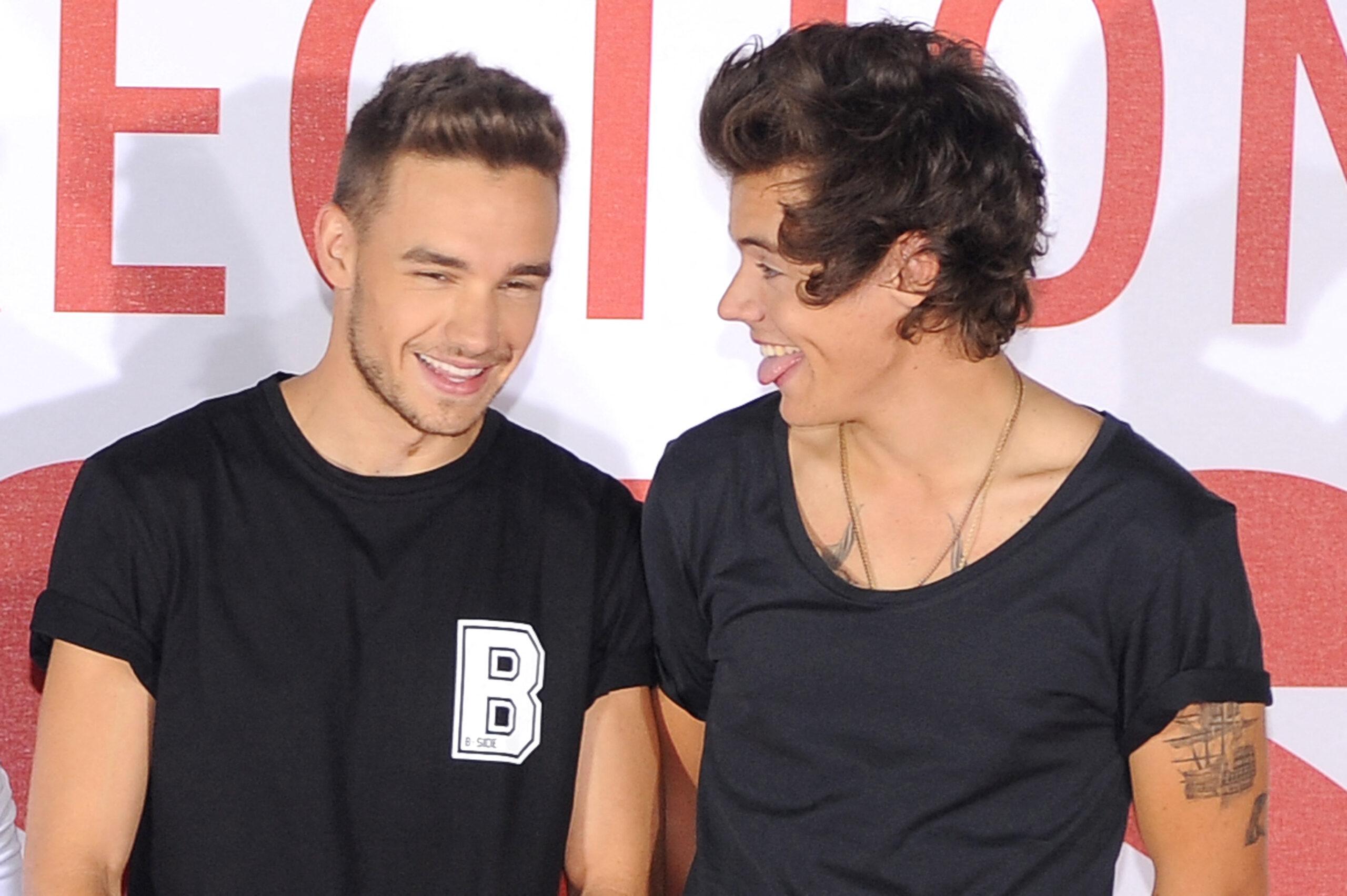 Harry Styles laughing with Liam Payne