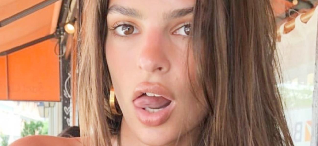 Emily Ratajkowski close up and outdoors