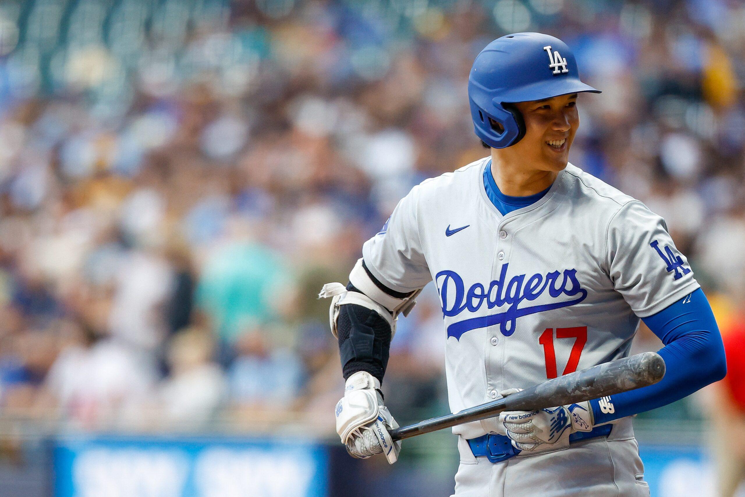 Shohei Ohtani at the Dodgers vs Brewers game on AUG 12