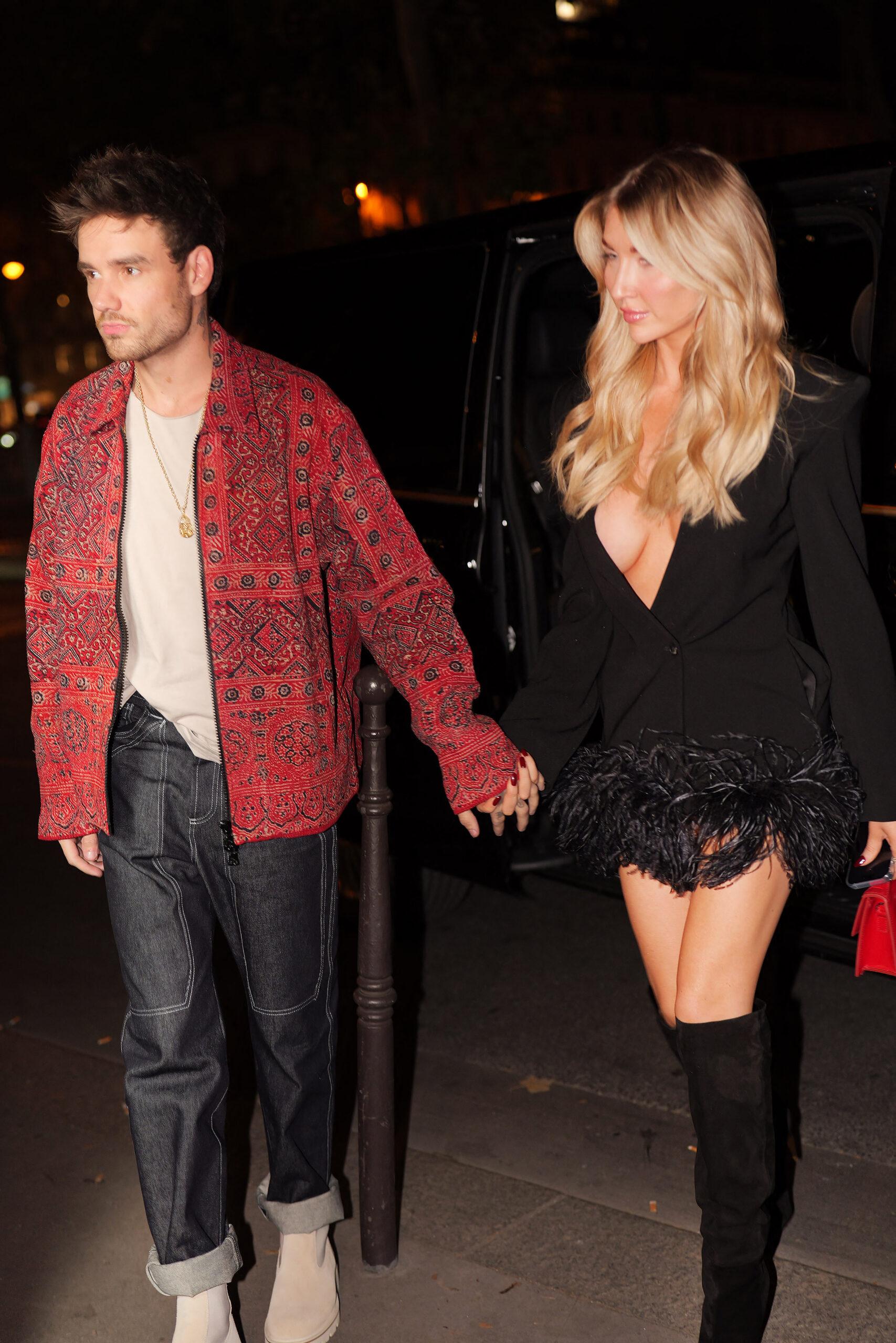 Liam Payne dan pacarnya Kate Cassidy tiba di acara Frame Clothing di Paris