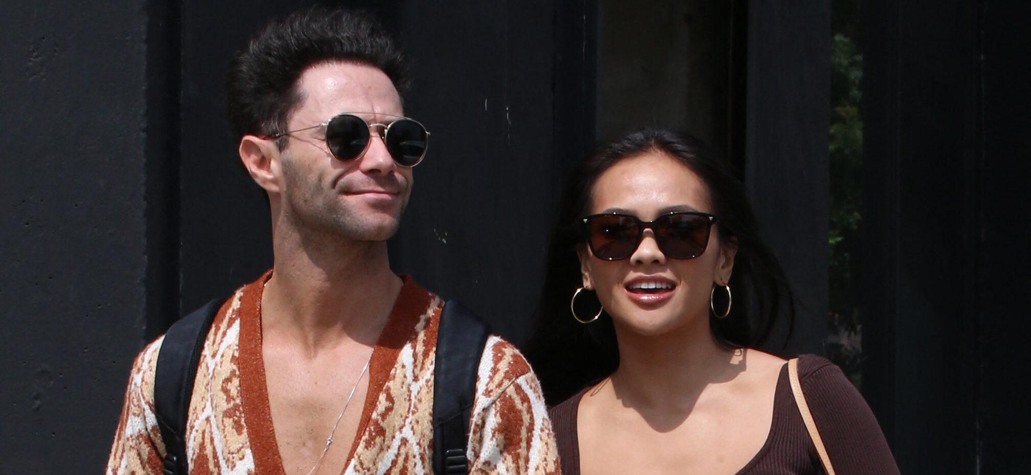 Jenn Tran and Sasha Farber are seen leaving 'Dancing With The Stars' rehearsals