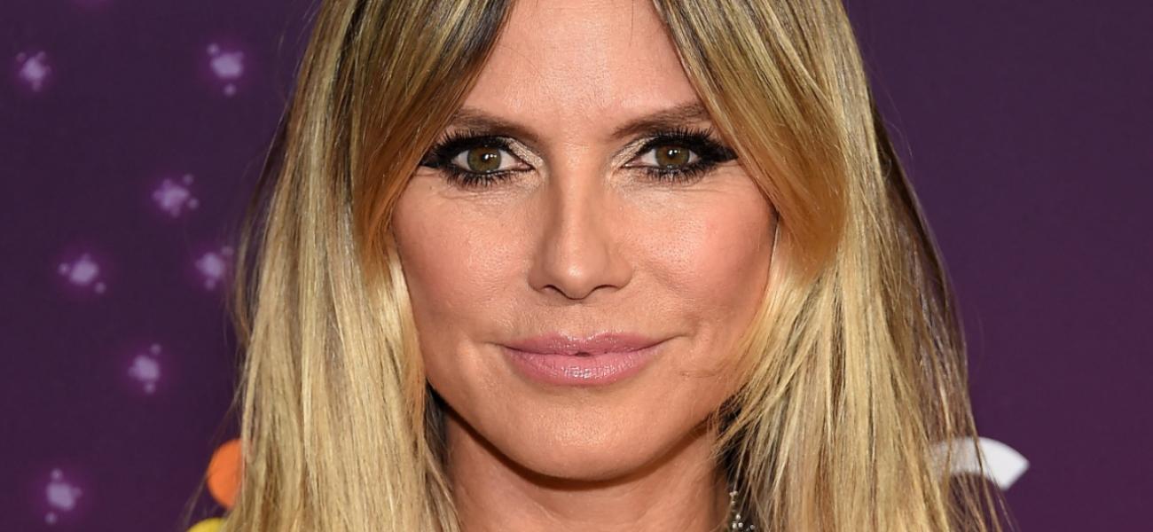 Heidi Klum poses close up