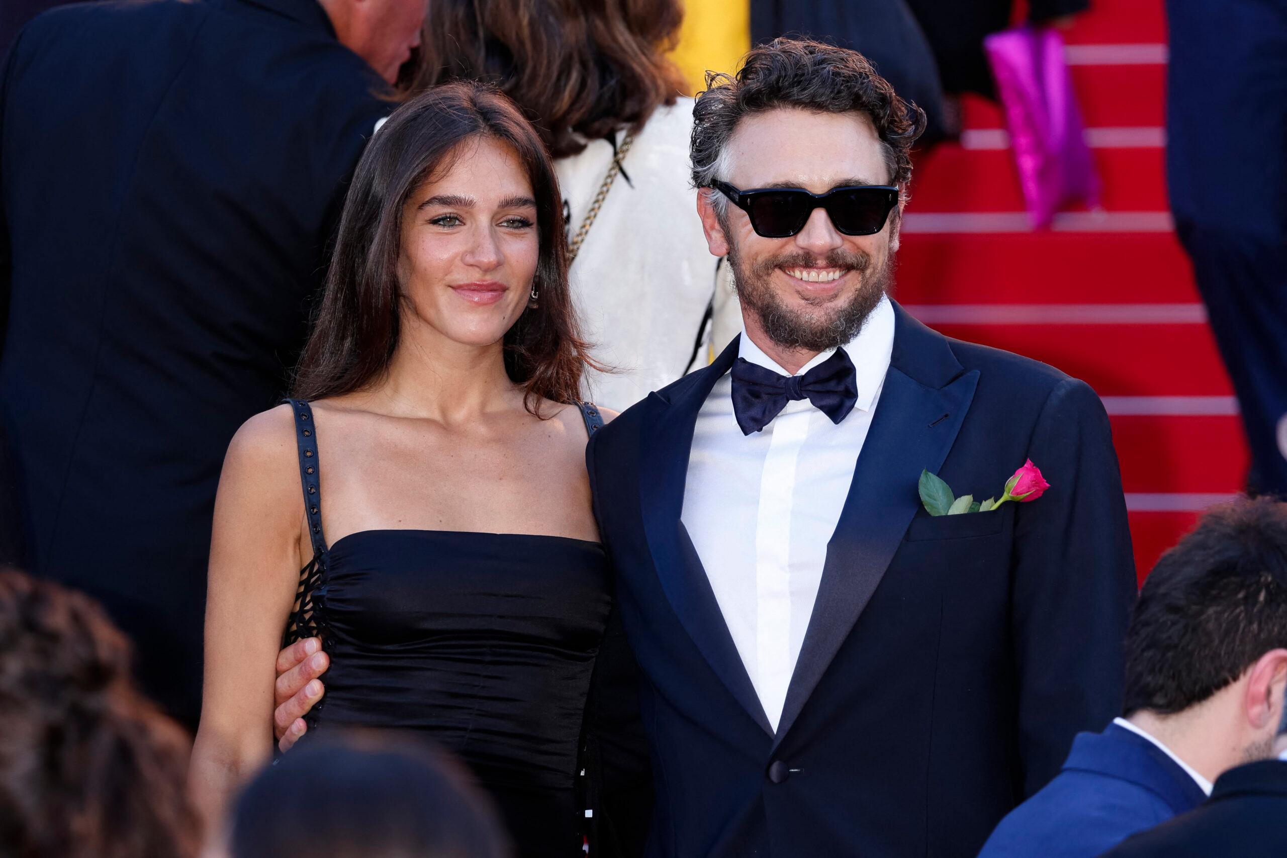 James Franco and Izabel Pakzad attend the red carpet premiere of 'Emilia Perez' during the 77th Cannes Film Festival at Palais des Festivals in Cannes, France, on 18 May 2024