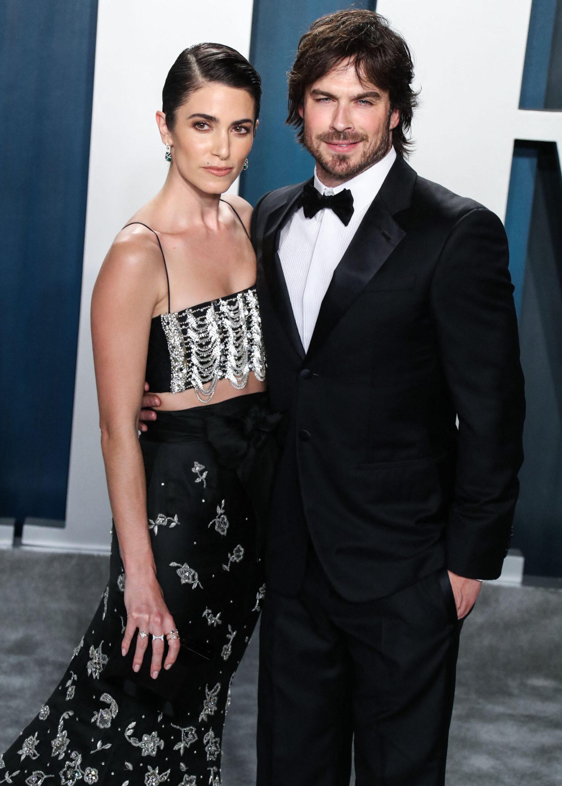 Nikki Reed e Ian Somerhalder na festa do Oscar da Vanity Fair 2020