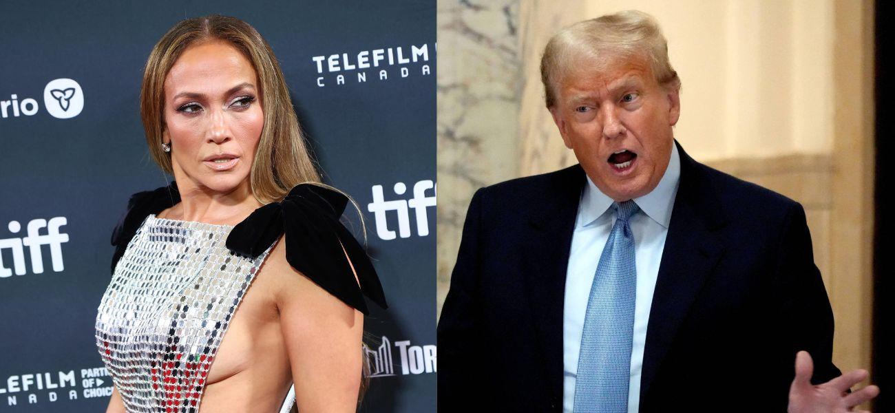 Jennifer Lopez, Donald Trump photo collage