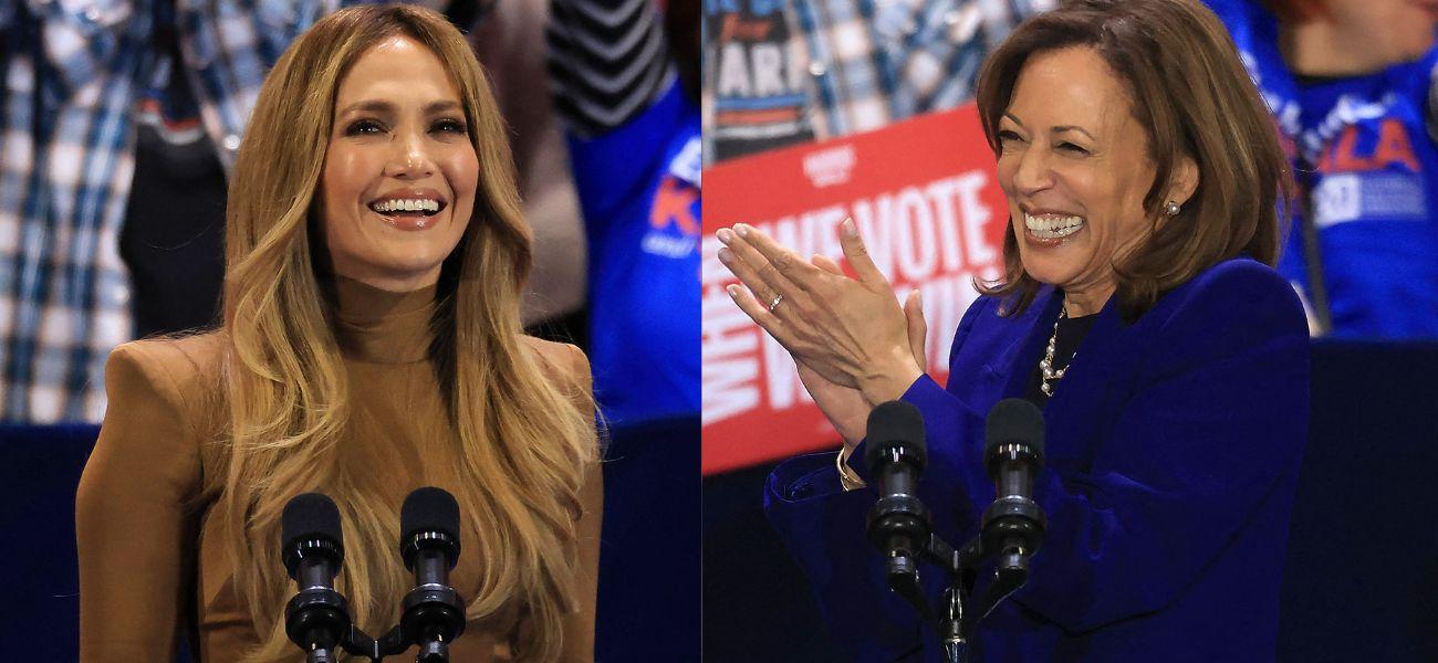 Jennifer Lopez (left) Kamala Harris (right)