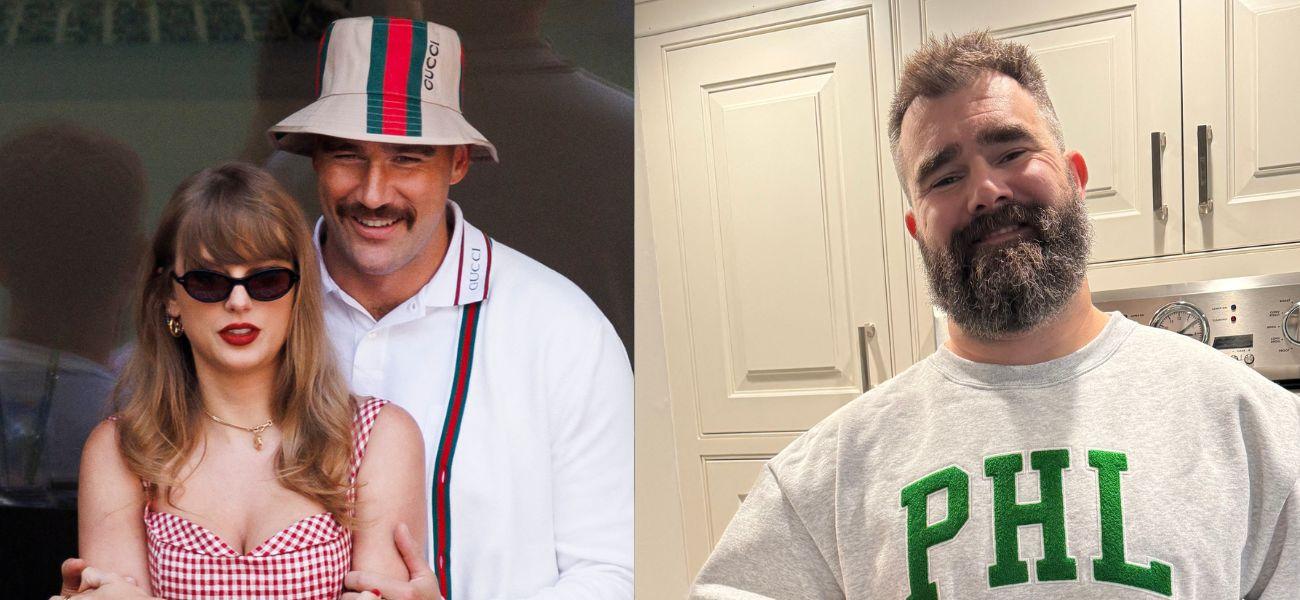 Taylor Swift and Travis Kelcee (left) Jason Kelce (right)