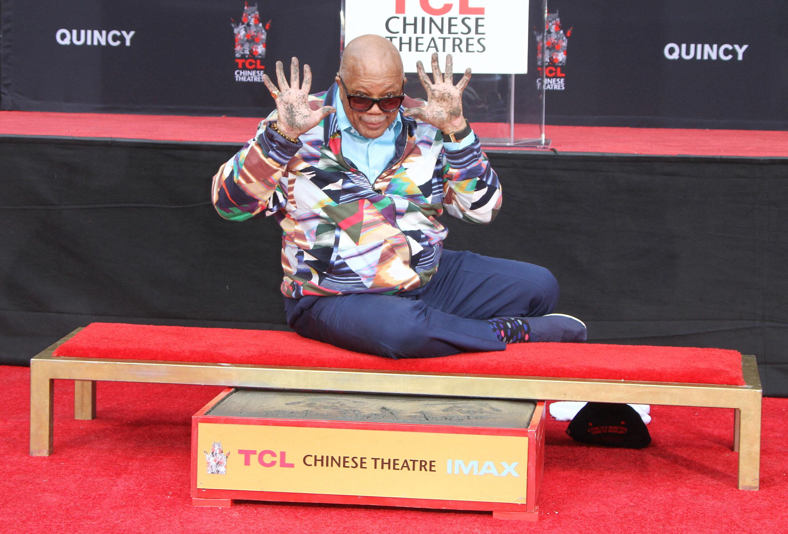 Quincy Jones HandFootprints Ceremony in Los Angeles