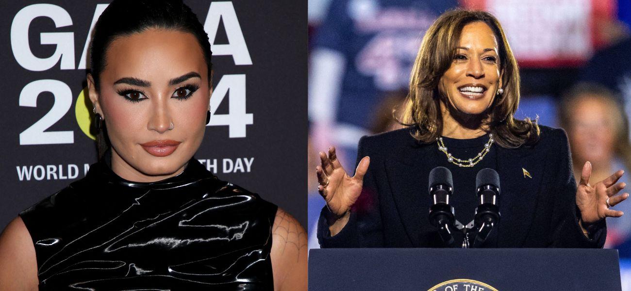 Demi Lovato (left) Kamala Harris (right)