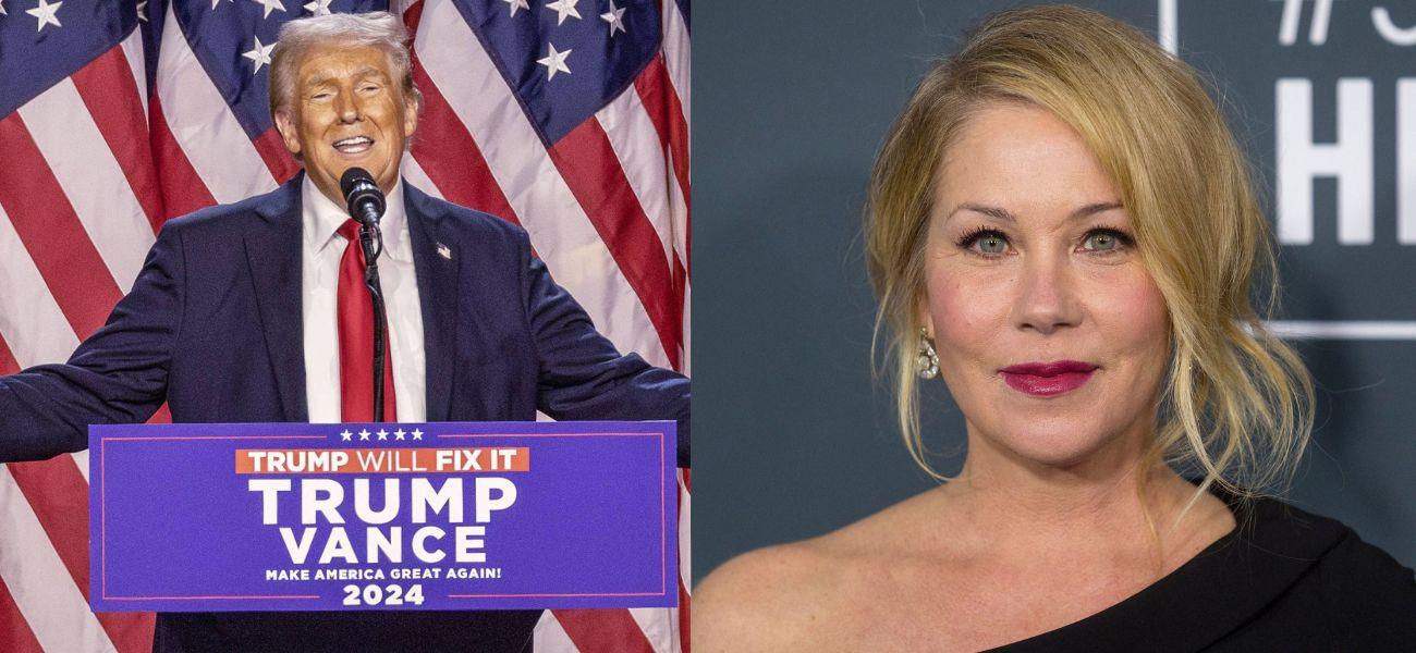 Donald Trump (left) Christina Applegate (right)