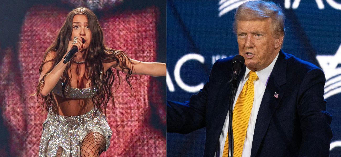 Olivia Rodrigo (left) Donald Trump (right)