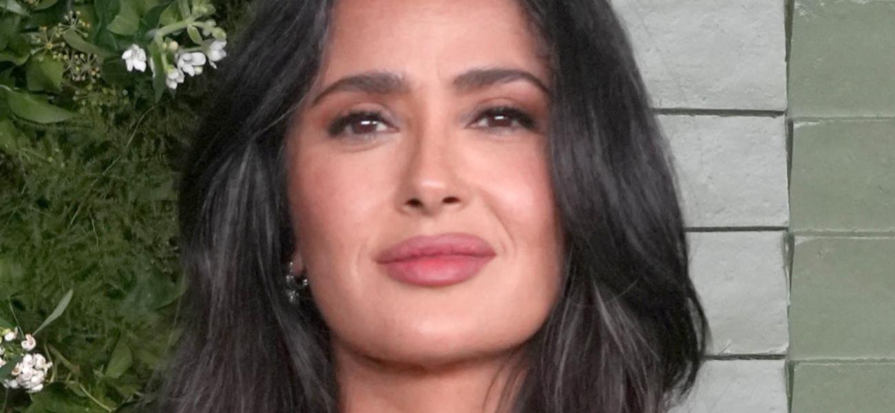 Salma Hayek smiles close up