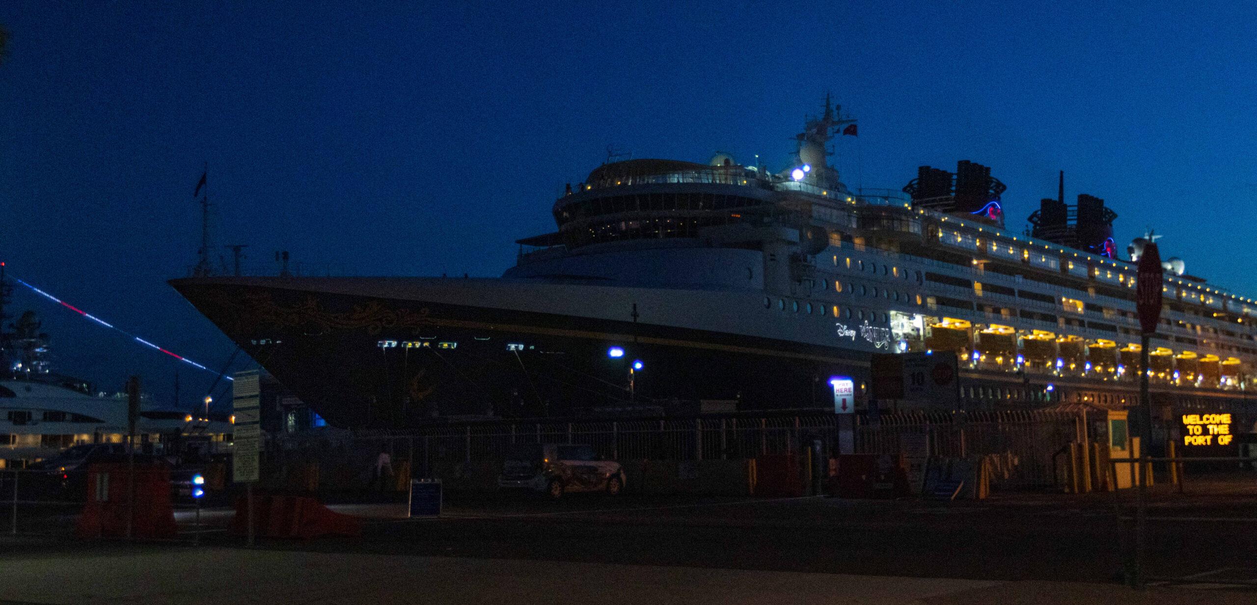 Disney Cruise Line ship docked in California