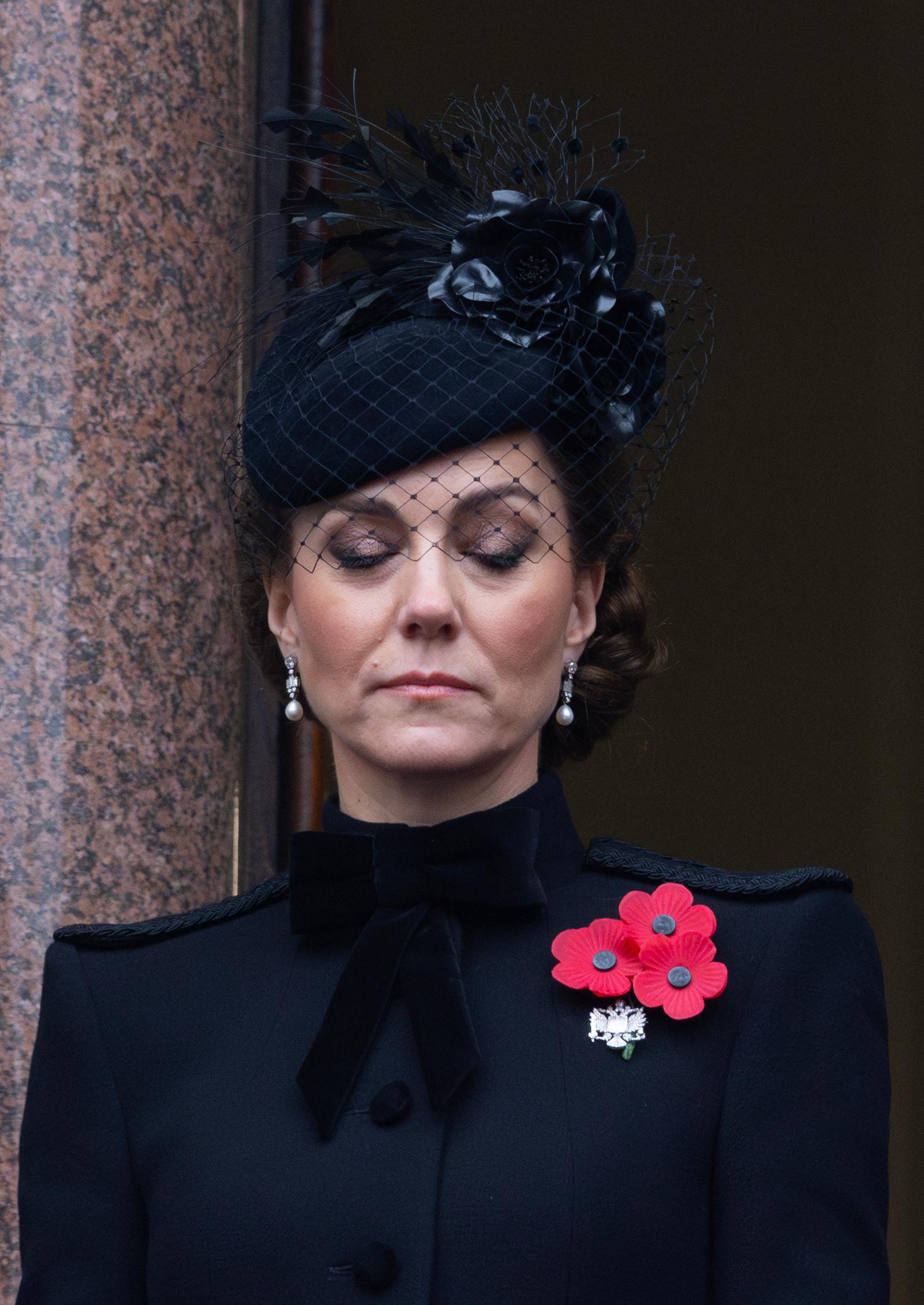 Kate Middleton attends the National Service of Remembrance at the Cenotaph, London, UK, on the 10th November 2024.