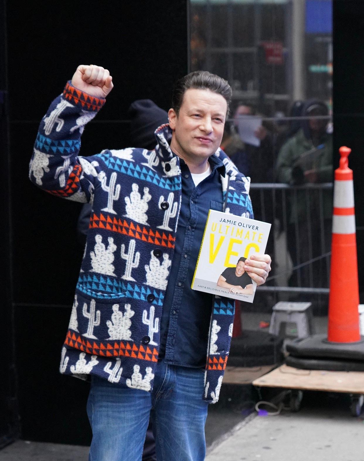 Jamie Oliver is seen outside Good Morning America.