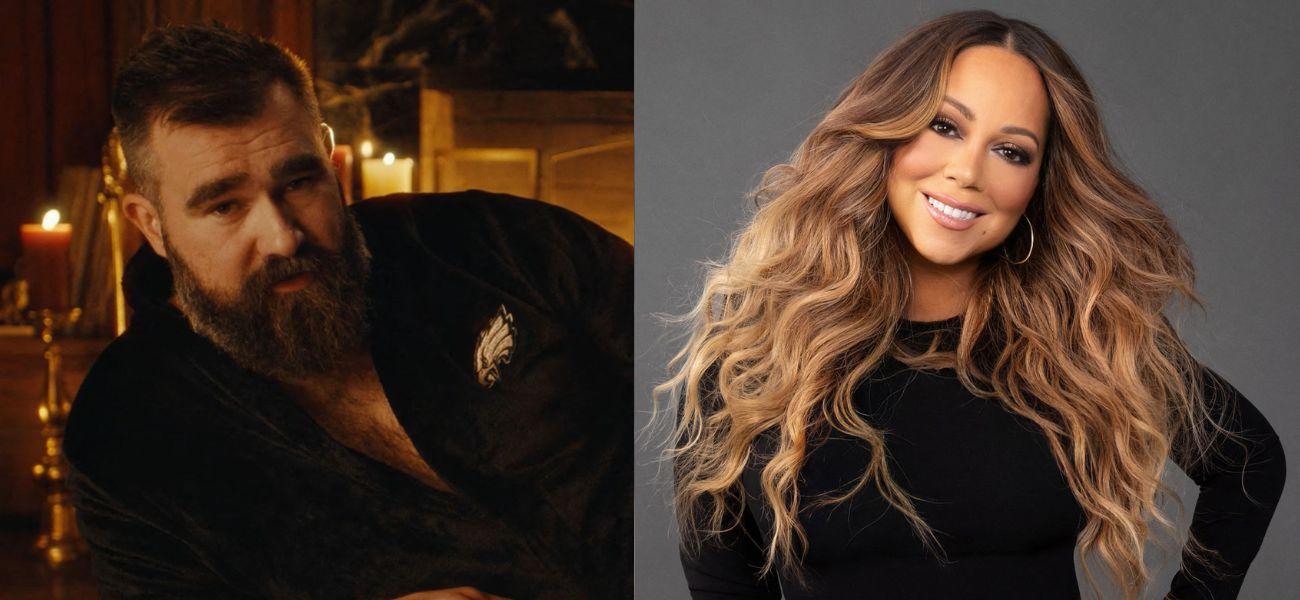 Jason Kelce (left) Mariah Carey (right)