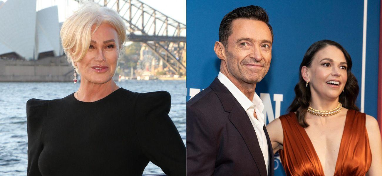 Deborra-Lee Furness, Hugh Jackman, Sutton Foster photo collage