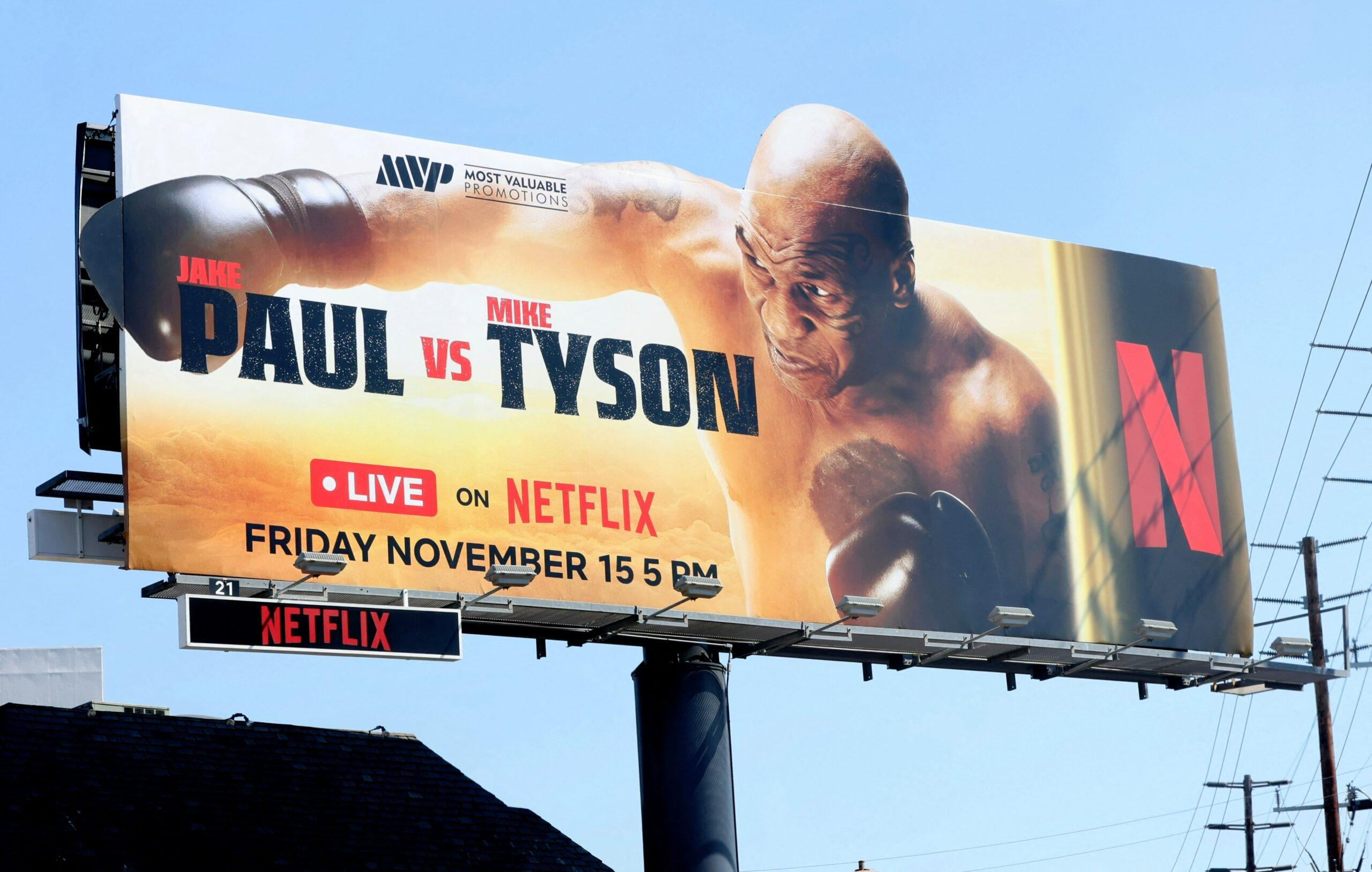 Official billboard promotions hit the public for much anticipated fight with Mike Tyson and Jake Paul