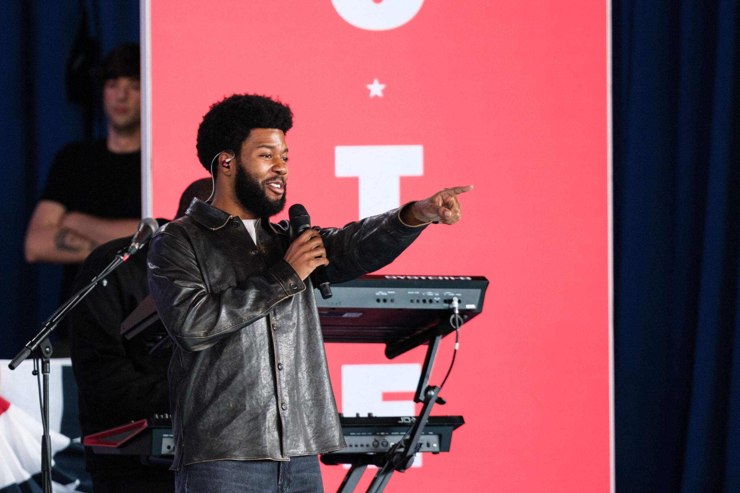 Khalid at Kamala Harris campaign in Charlotte, North Carolina