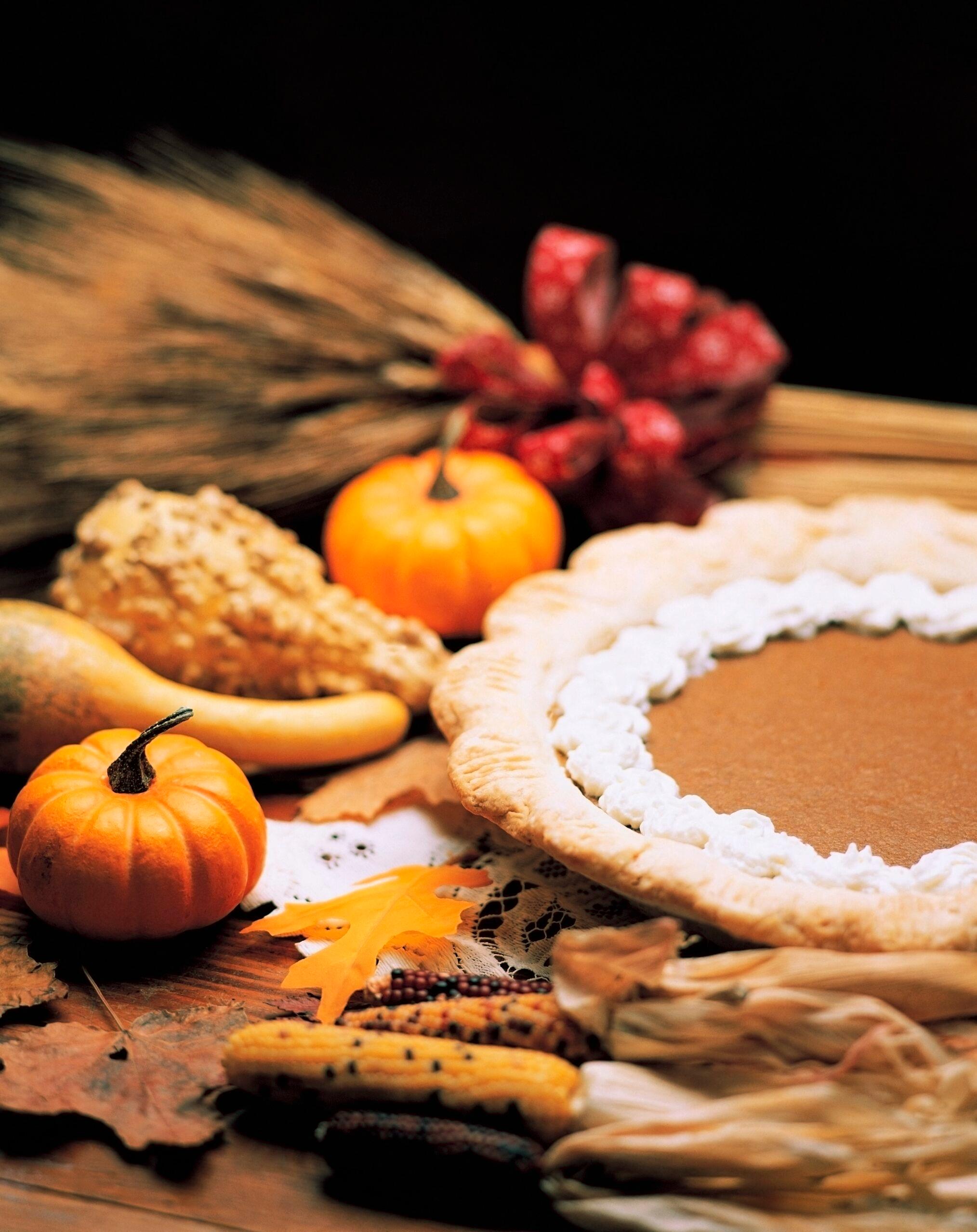 Pumpkin pie on a table