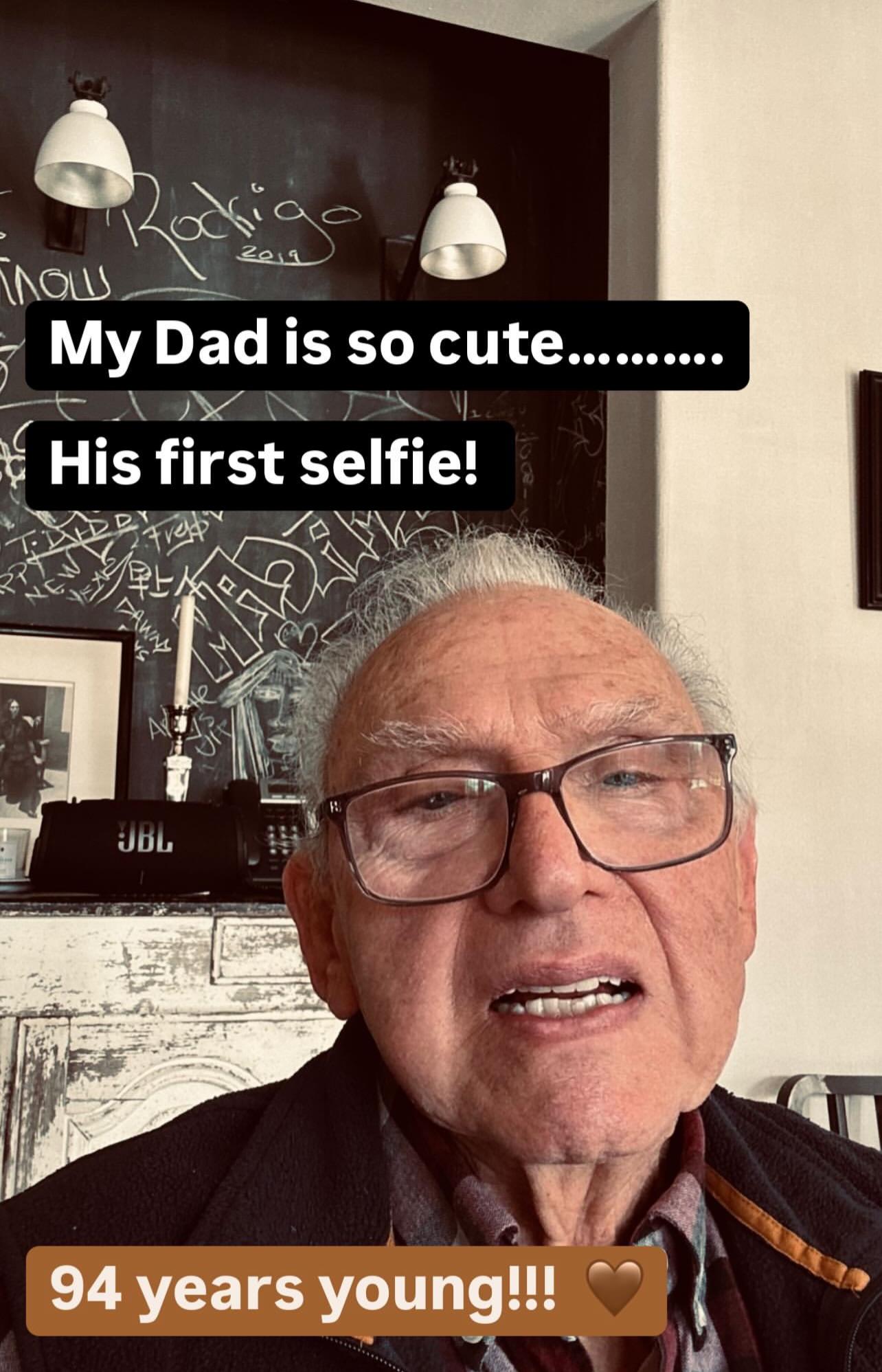 Madonna shows off dad's first selfie at 93