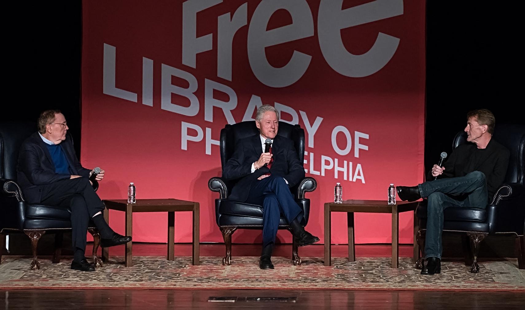 Bill Clinton promotes the new novel book co-written with author James Patterson 'The President Is Missing' in Philadelphia