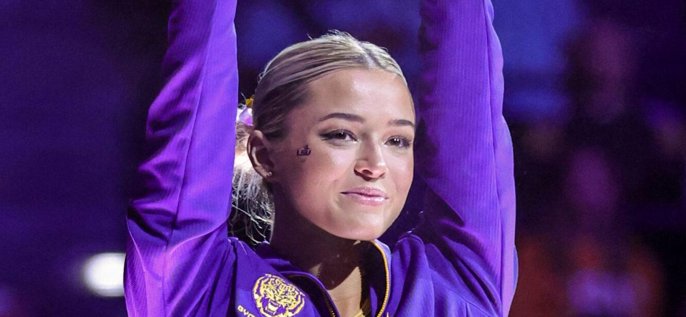 December 16, 2024: LSU's Olivia ''Livvy'' Dunne is introduced to the crowd prior to LSU's Gym 101 Open Mike Night at the Pete Maravich Assembly Center in Baton Rouge, LA. Jonathan Mailhes/CSM (Credit Image: © Jonathan Mailhes/Cal Sport Media) Newscom/(Mega Agency TagID: csmphotothree333853.jpg) [Photo via Mega Agency]