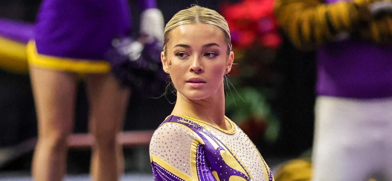 December 16, 2024: LSU's Olivia ''Livvy'' Dunne performs her floor routine during LSU's Gym 101 Open Mike Night at the Pete Maravich Assembly Center in Baton Rouge, LA. Jonathan Mailhes/CSM (Credit Image: © Jonathan Mailhes/Cal Sport Media) Newscom/(Mega Agency TagID: csmphotothree334106.jpg) [Photo via Mega Agency]