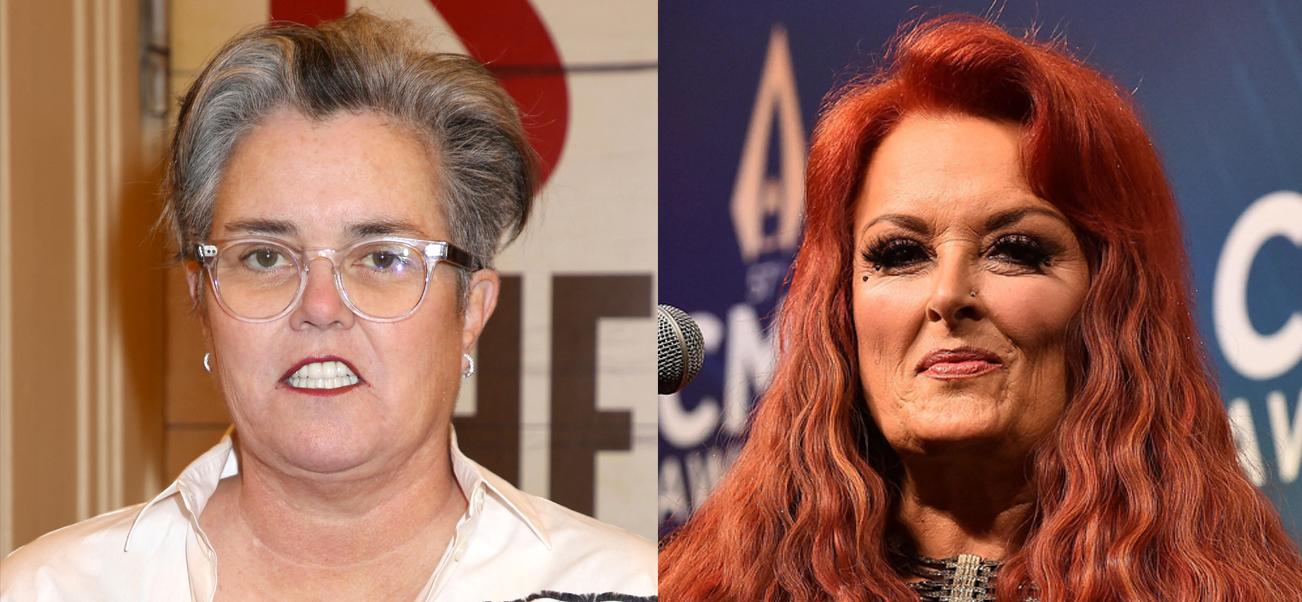 A photo collage of Rosie O'Donnell and Wynonna Judd