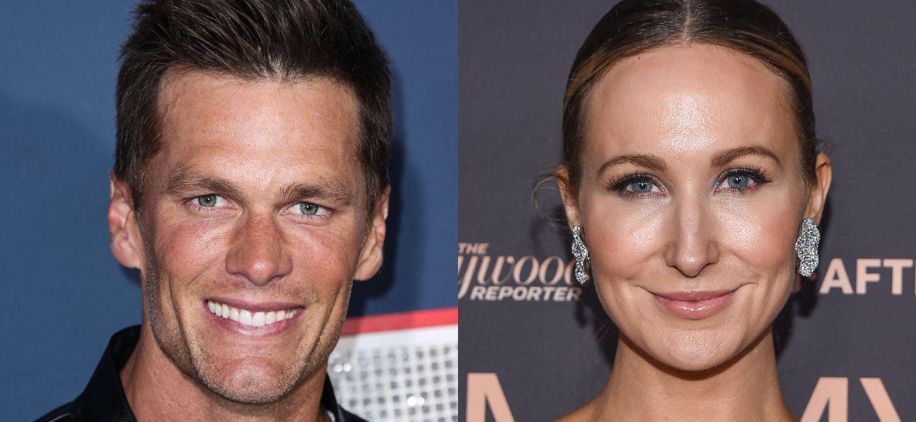 Tom Brady (left) Nikki Glaser (right)