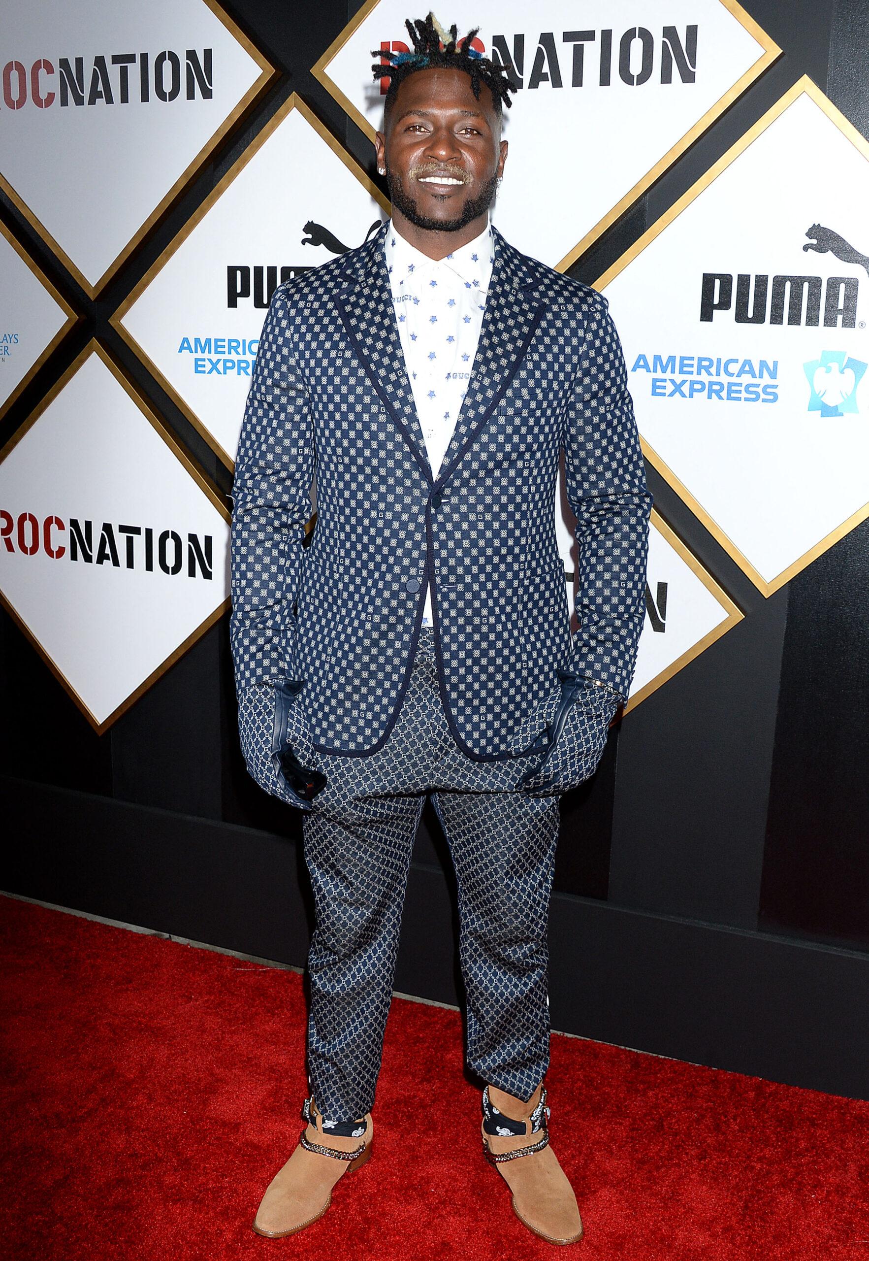 Antonio Brown at 2019 Roc Nation Pre-GRAMMY Brunch