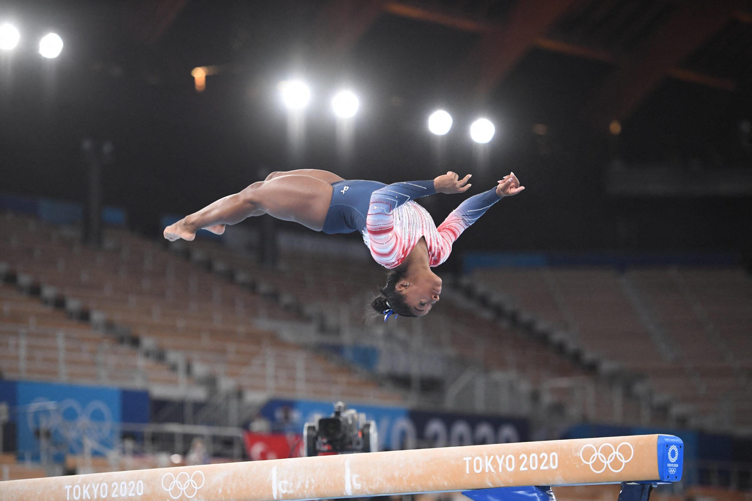 Simone Biles at the 2020 Tokyo Olympics.