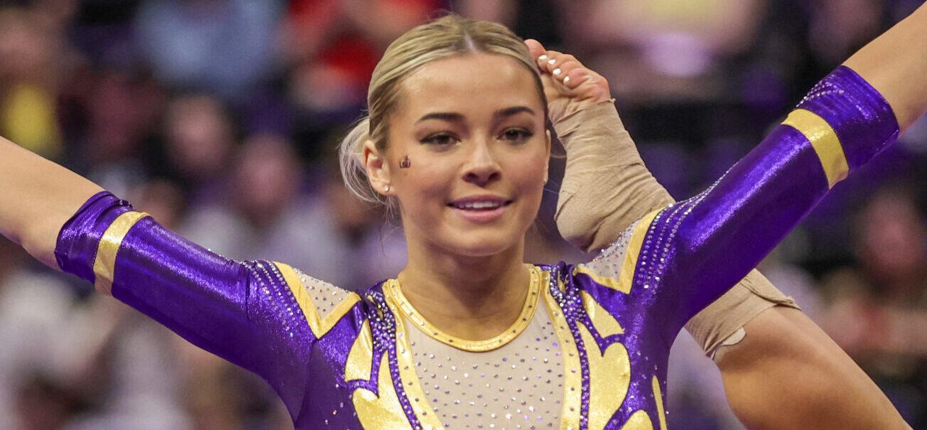 December 16, 2024: LSU's Olivia ''Livvy'' Dunne competes on the floor during LSU's Gym 101 Open Mike Night at the Pete Maravich Assembly Center in Baton Rouge, LA. Jonathan Mailhes/CSM (Credit Image: © Jonathan Mailhes/Cal Sport Media) Newscom/(Mega Agency TagID: csmphotothree333864.jpg) [Photo via Mega Agency]