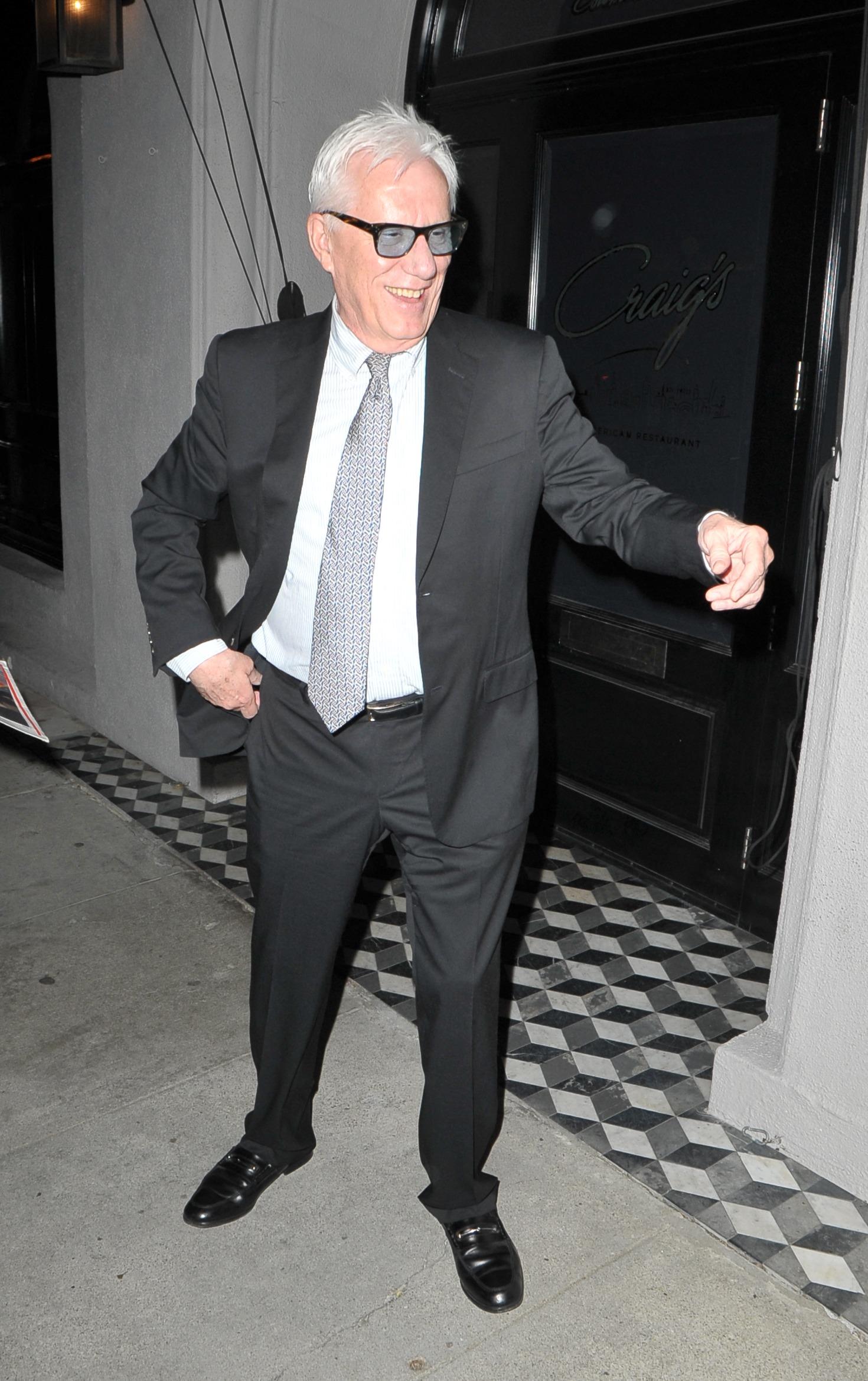 Actor James Woods at Craig's for dinner with friends on April 1, 2019